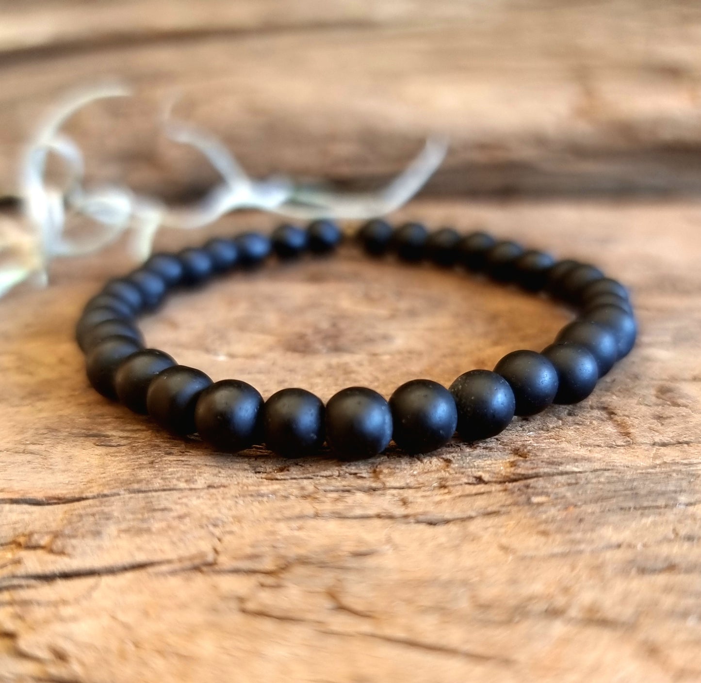 BLACK ONYX MATT ENERGY BRACELET 6 mm- PROTECTION