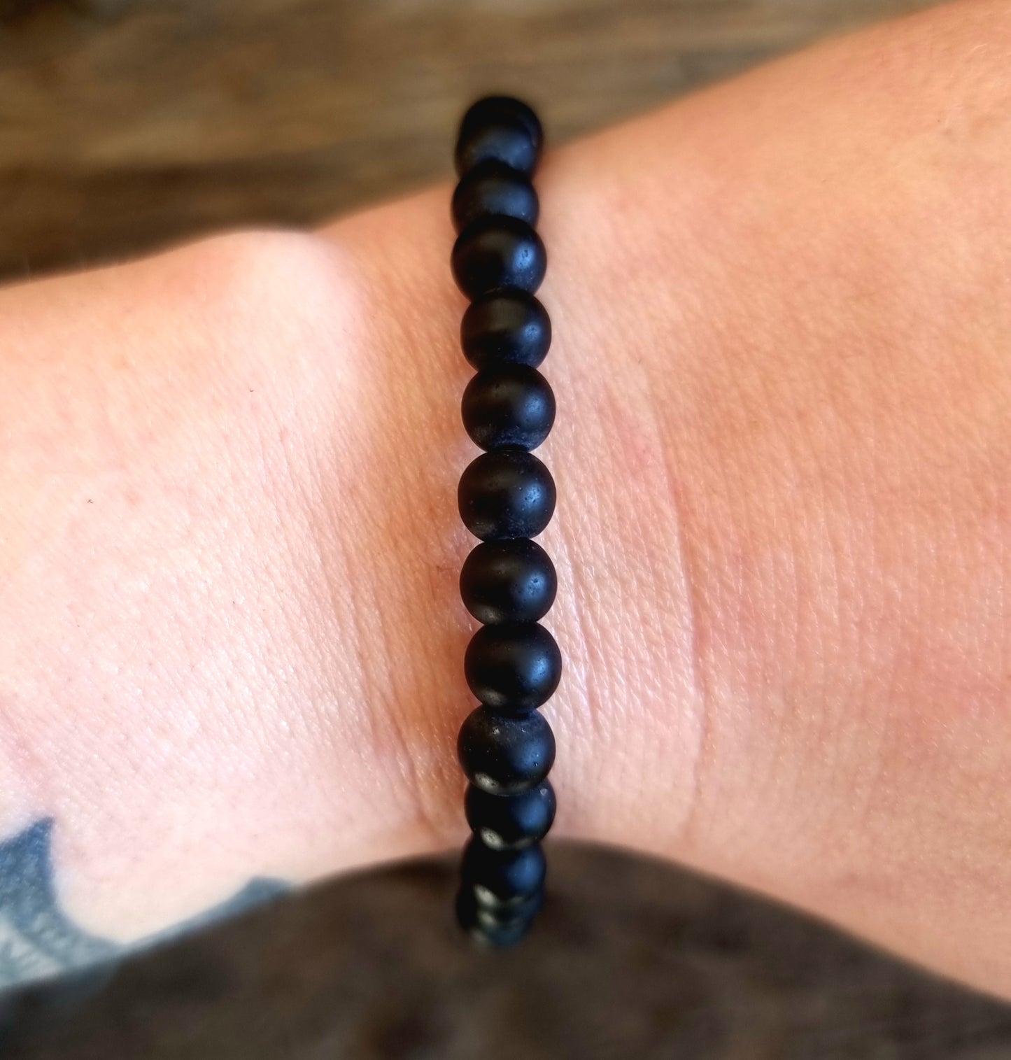 BLACK ONYX MATT ENERGY BRACELET 6 mm- PROTECTION