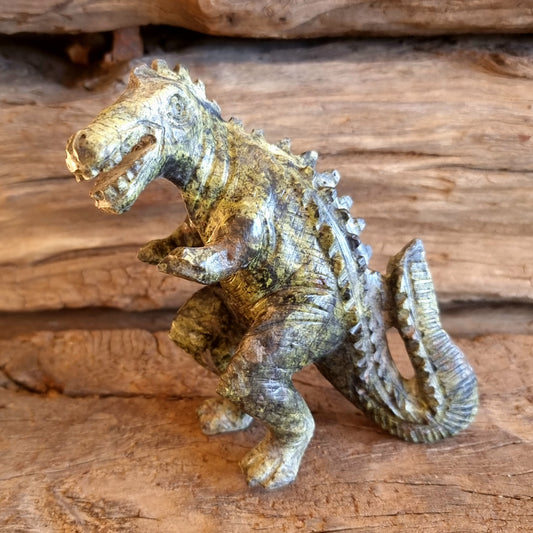 SERPENTINE HANDCARVED DINOSAUR T-REX - INTUITION & PSYCHIC ABILITIES