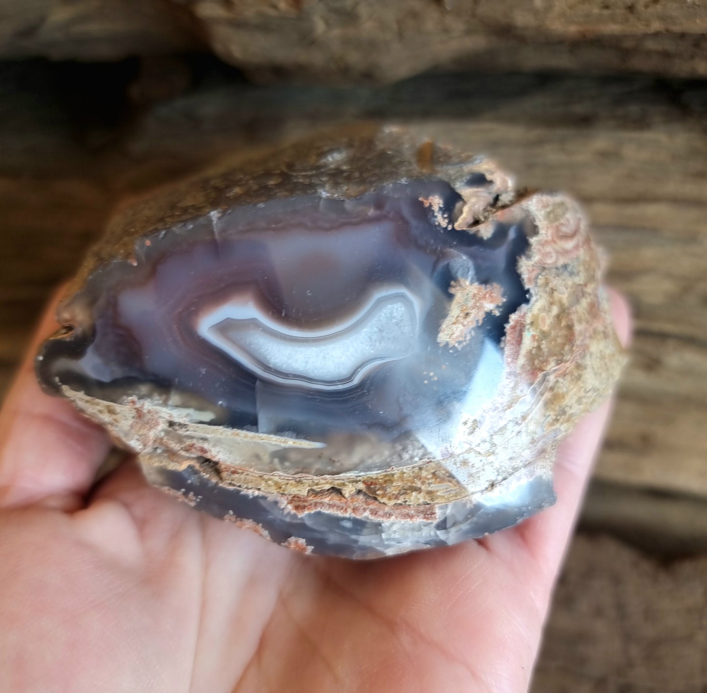 POLISHED RED SASHE RIVER AGATE NODULE F - GROUNDING
