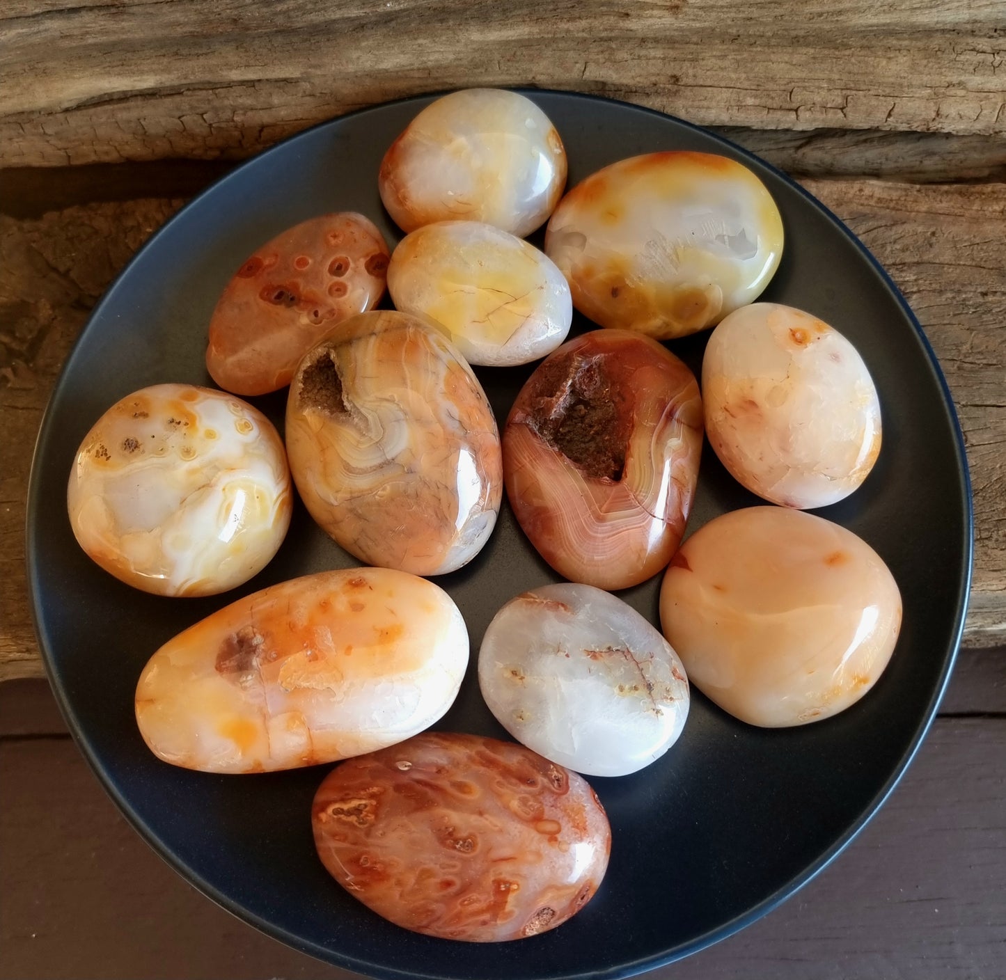 CARNELIAN GALLETS WITH NATURAL VUGS & CHRYSTALLINE - CREATIVITY