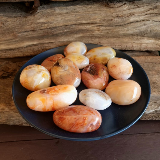 CARNELIAN GALLETS WITH NATURAL VUGS & CHRYSTALLINE  - CREATIVITY