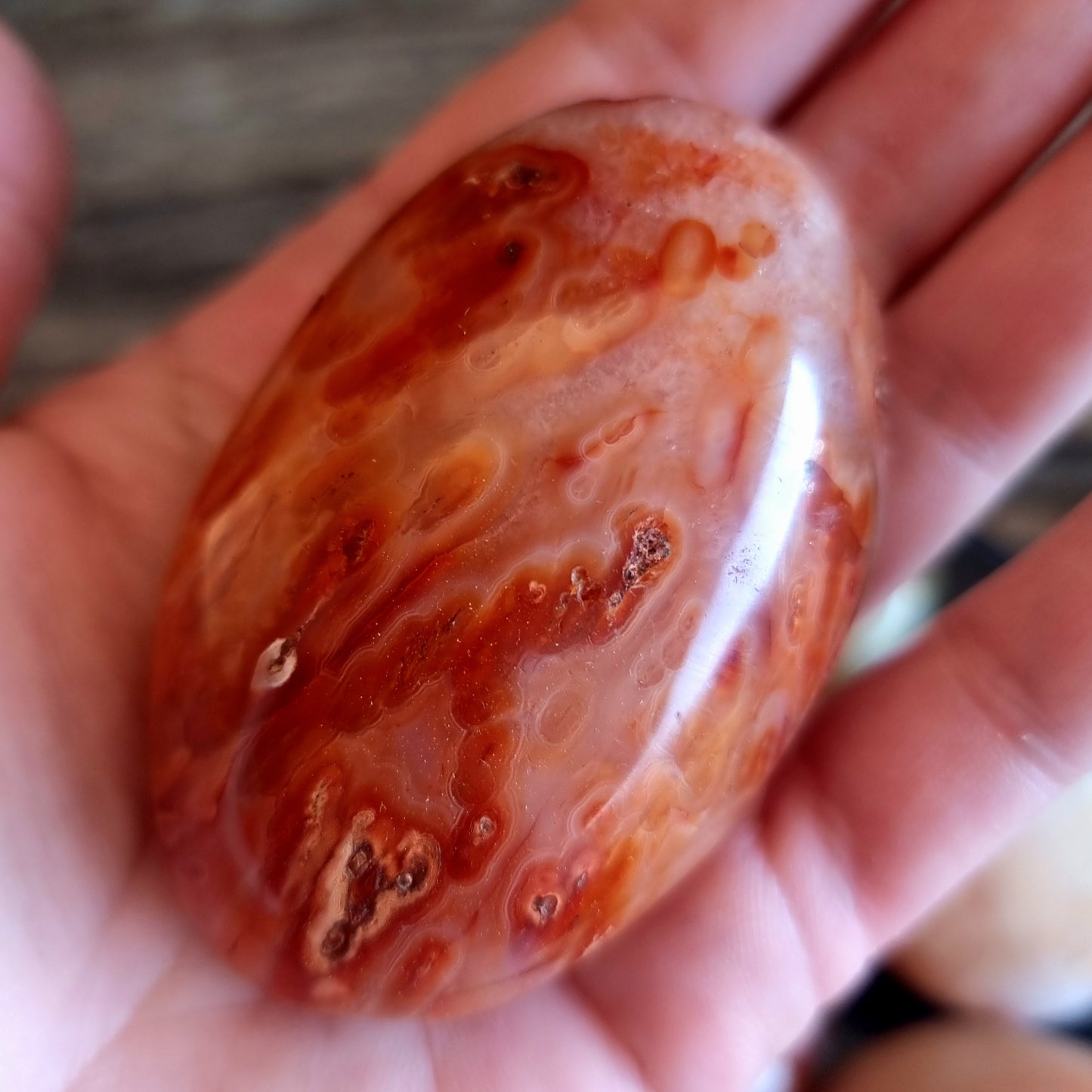 CARNELIAN GALLETS WITH NATURAL VUGS & CHRYSTALLINE - CREATIVITY
