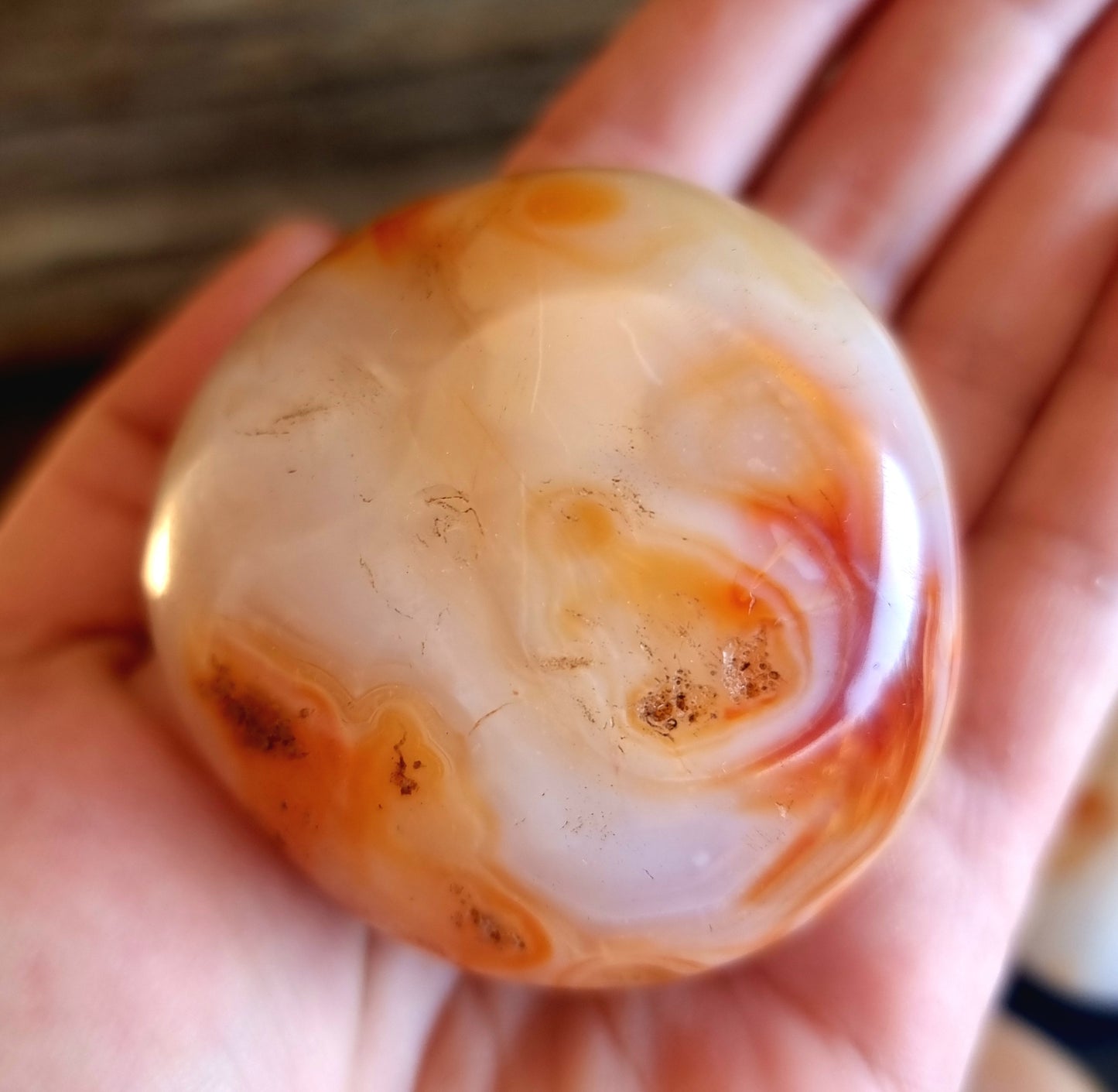 CARNELIAN GALLETS WITH NATURAL VUGS & CHRYSTALLINE - CREATIVITY