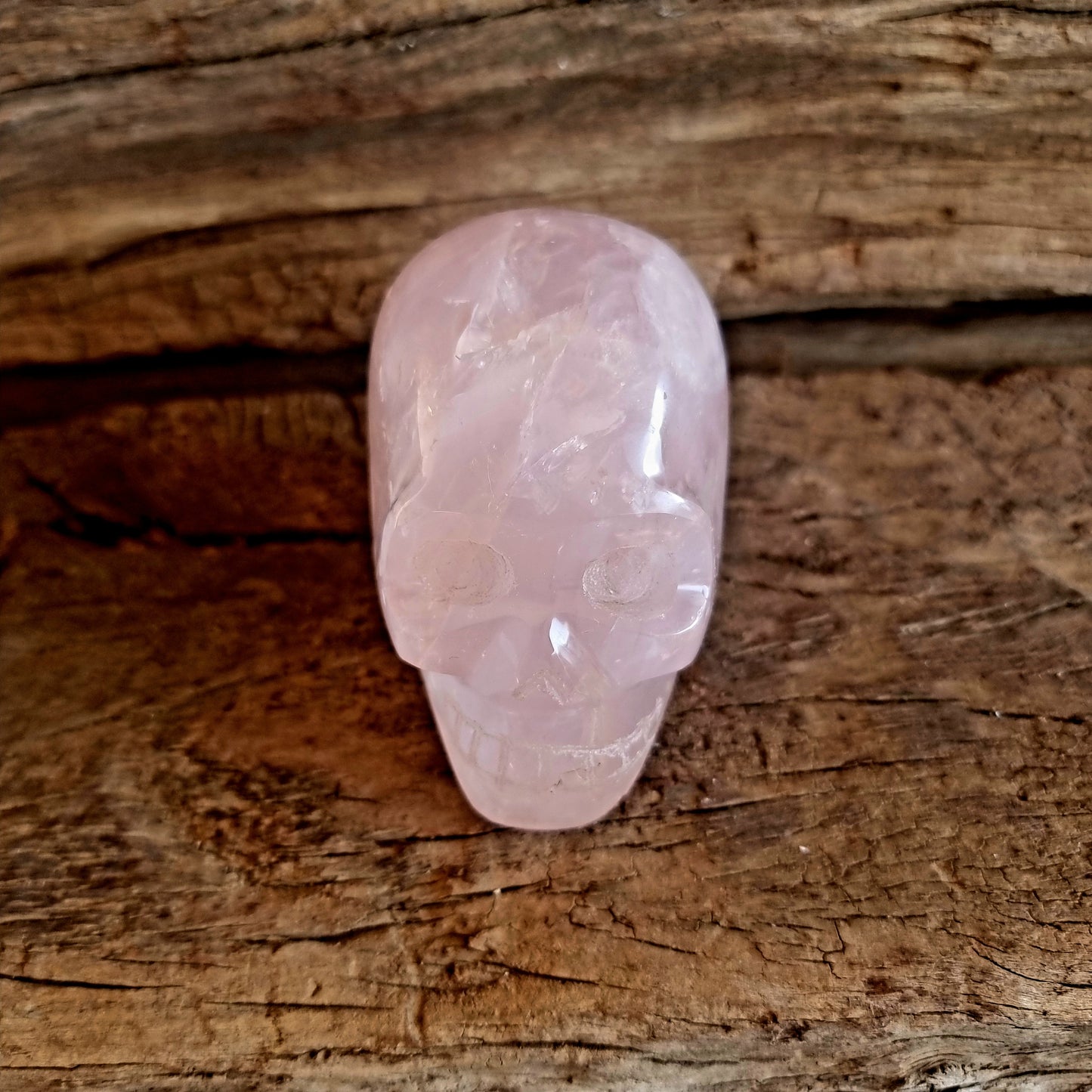 ROSE QUARTZ POLISHED SKULL 8x4.5x7cm - LOVE