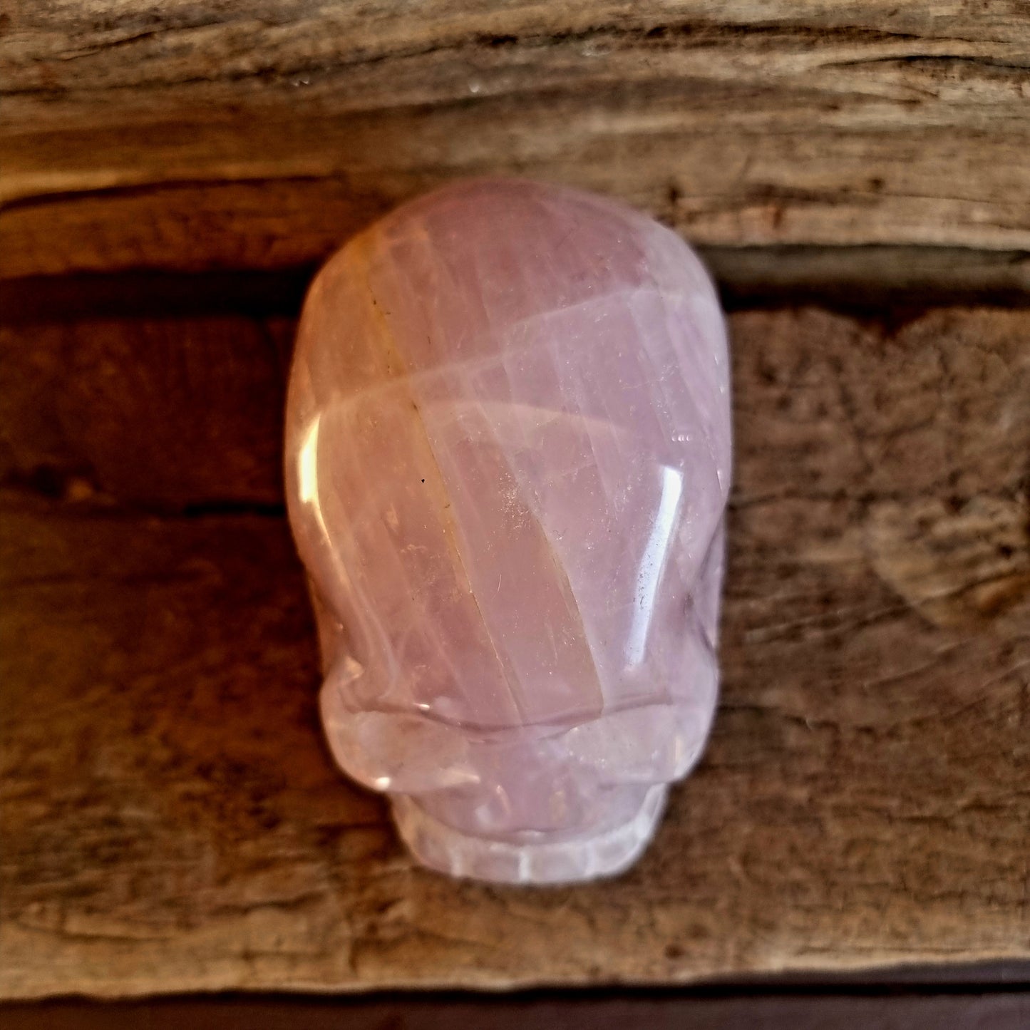 ROSE QUARTZ POLISHED SKULL 11.5x7x9.5cm - LOVE