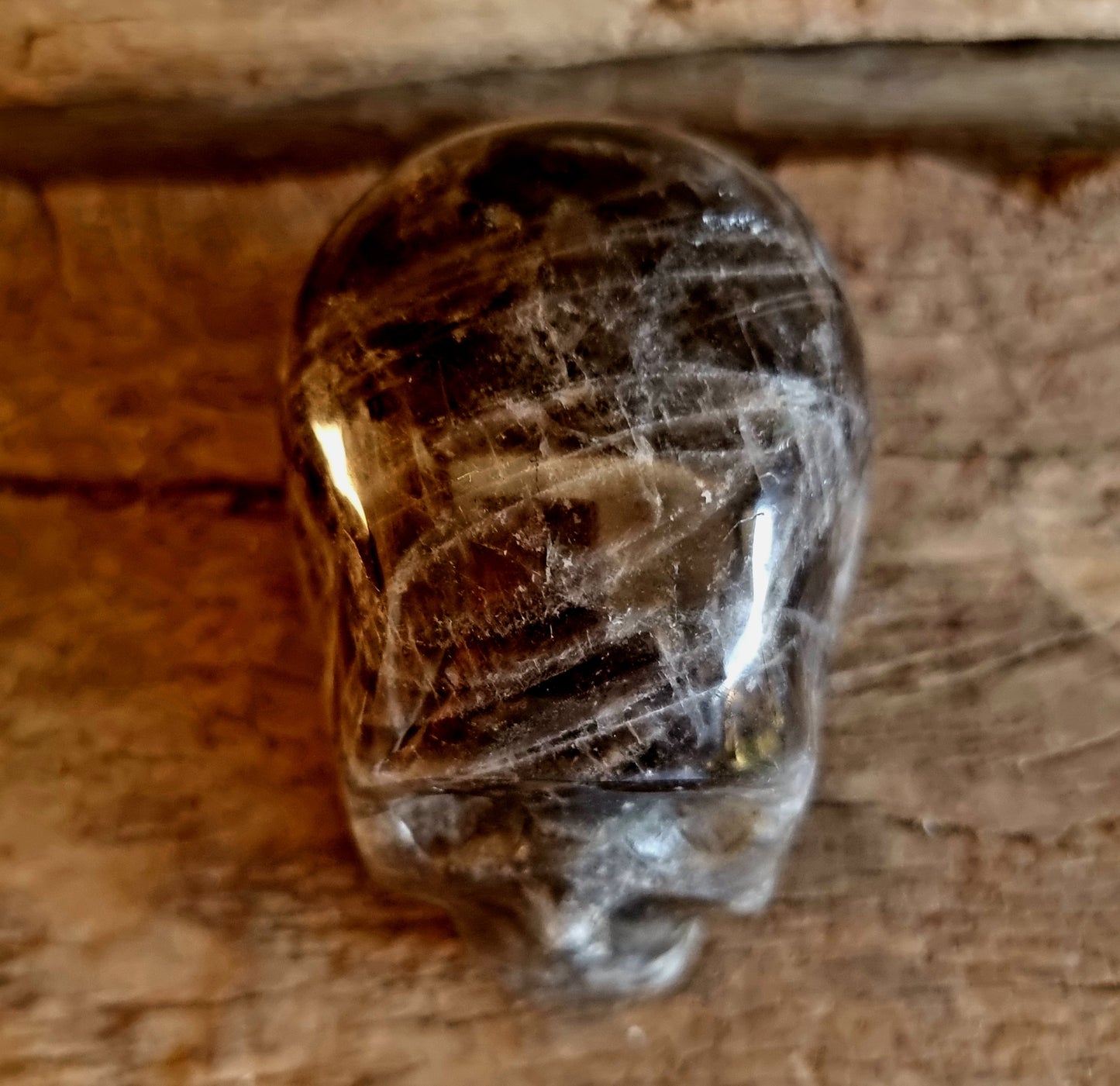 POLISHED SMOKY QUARTZ SKULL B - GROUNDING