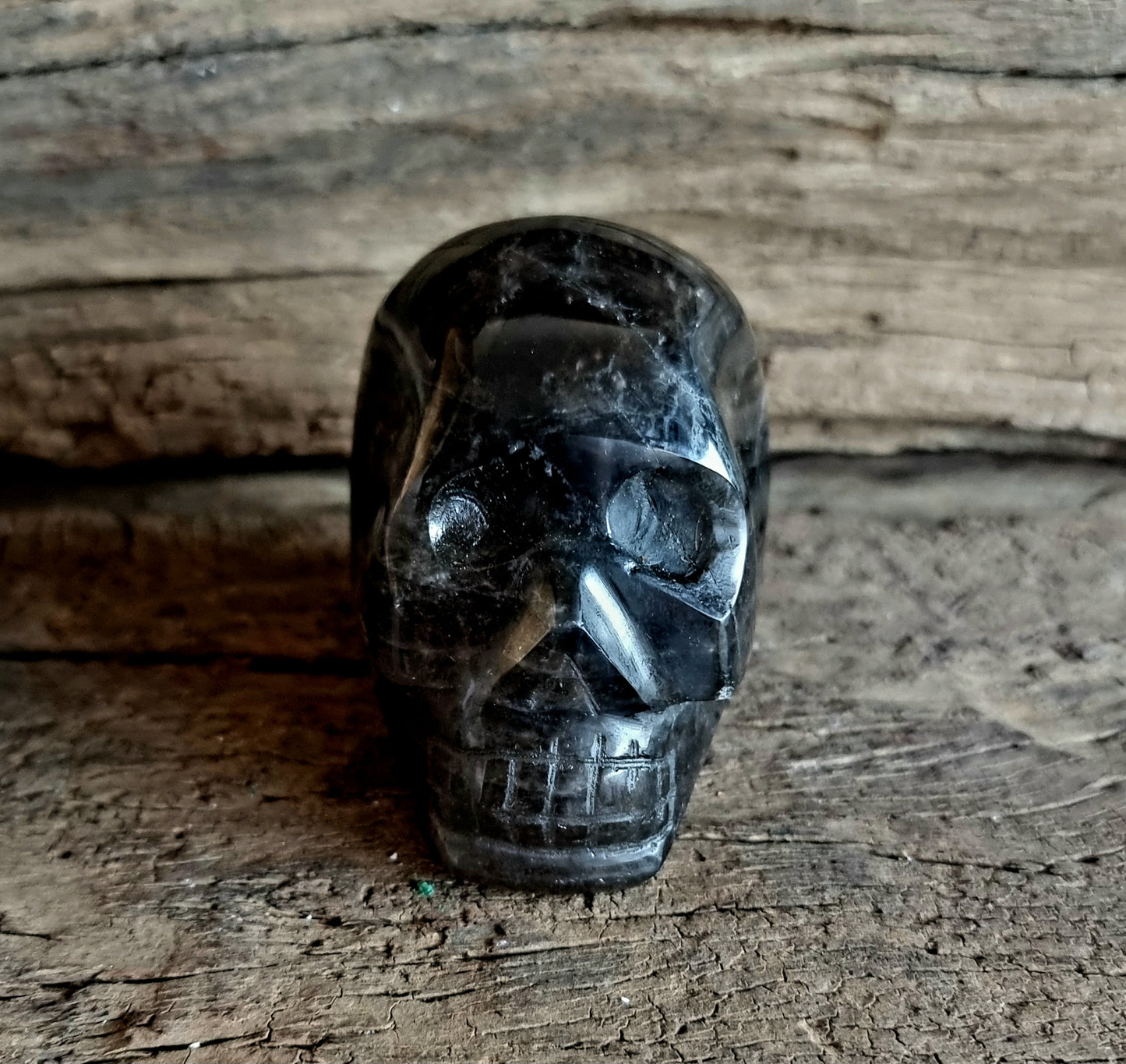 POLISHED SMOKY QUARTZ SKULL A - GROUNDING