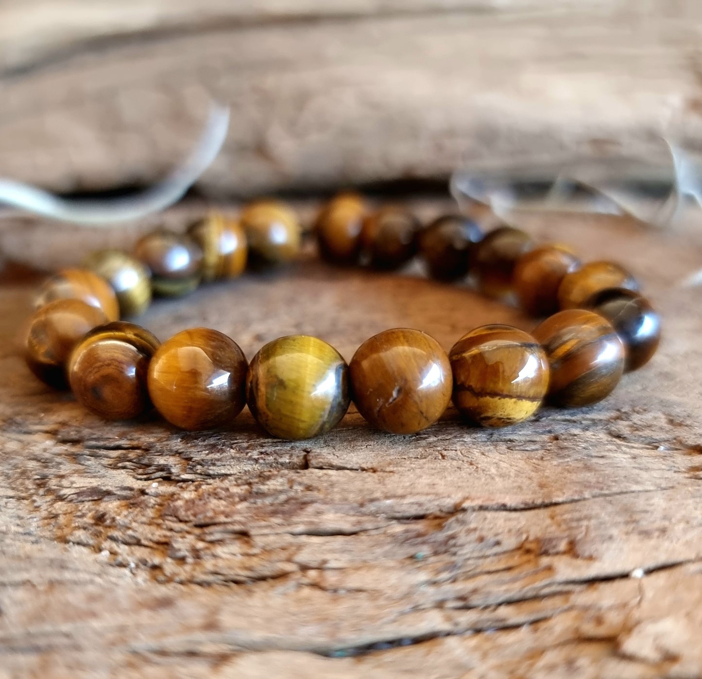 TIGER EYE ENERGY BRACELET 10 mm - PROTECTION & COURAGE