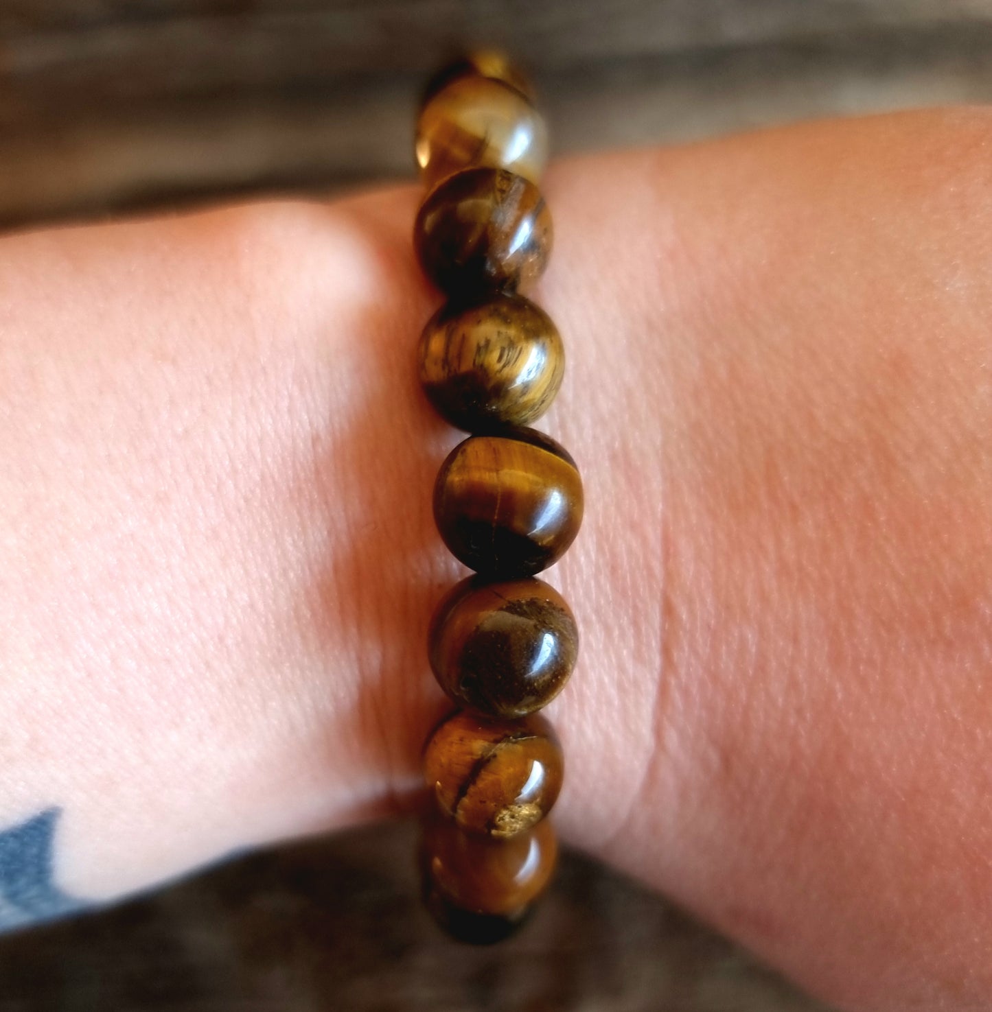 TIGER EYE ENERGY BRACELET 10 mm - PROTECTION & COURAGE
