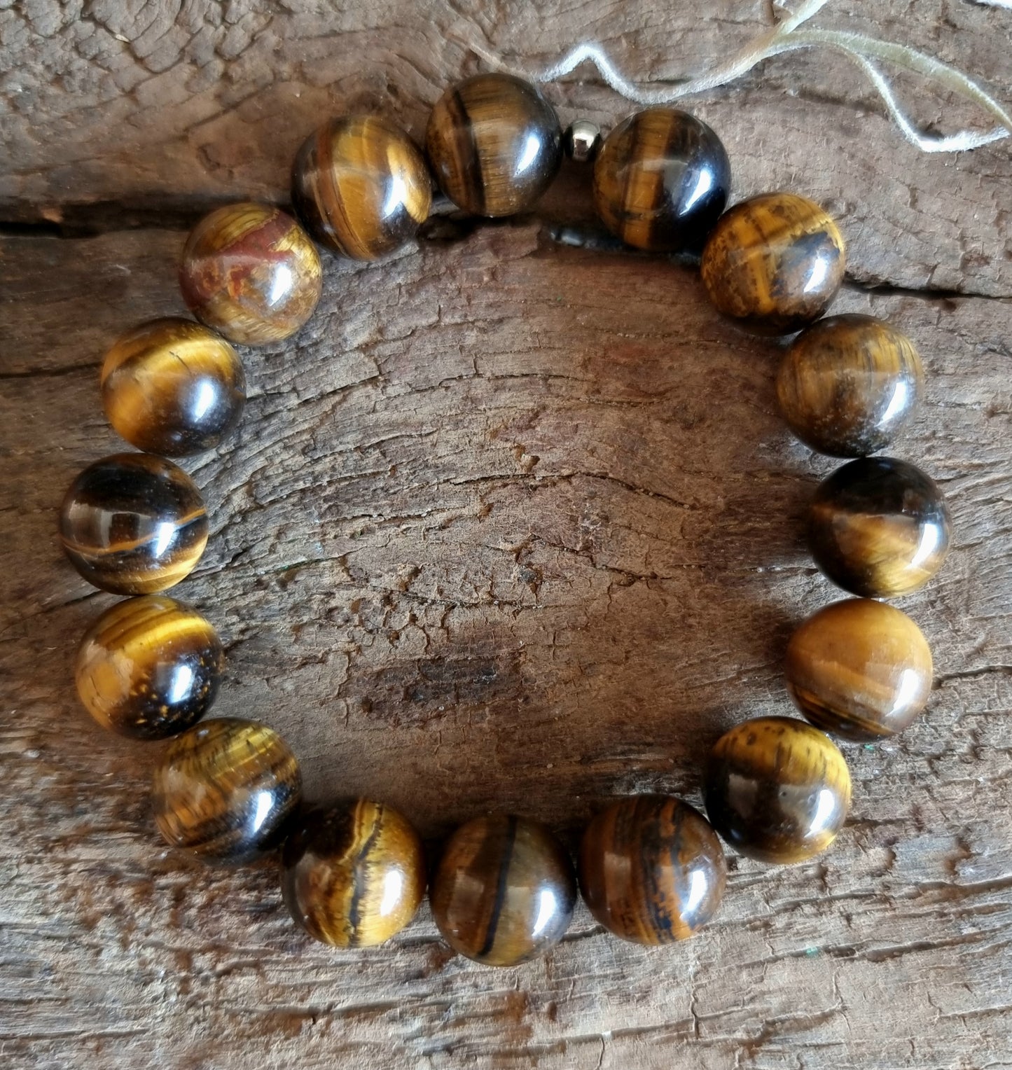 TIGER EYE ENERGY BRACELET 12 mm - PROTECTION & COURAGE