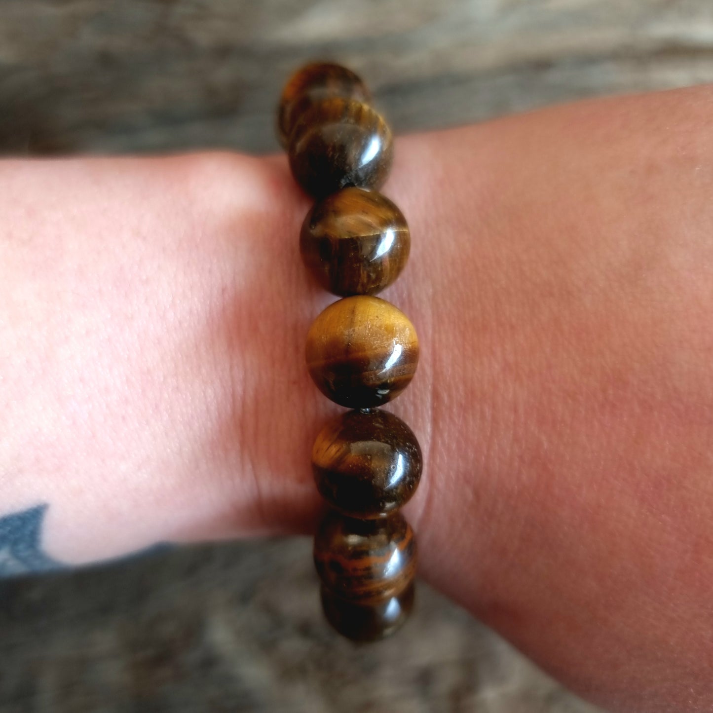 TIGER EYE ENERGY BRACELET 12 mm - PROTECTION & COURAGE
