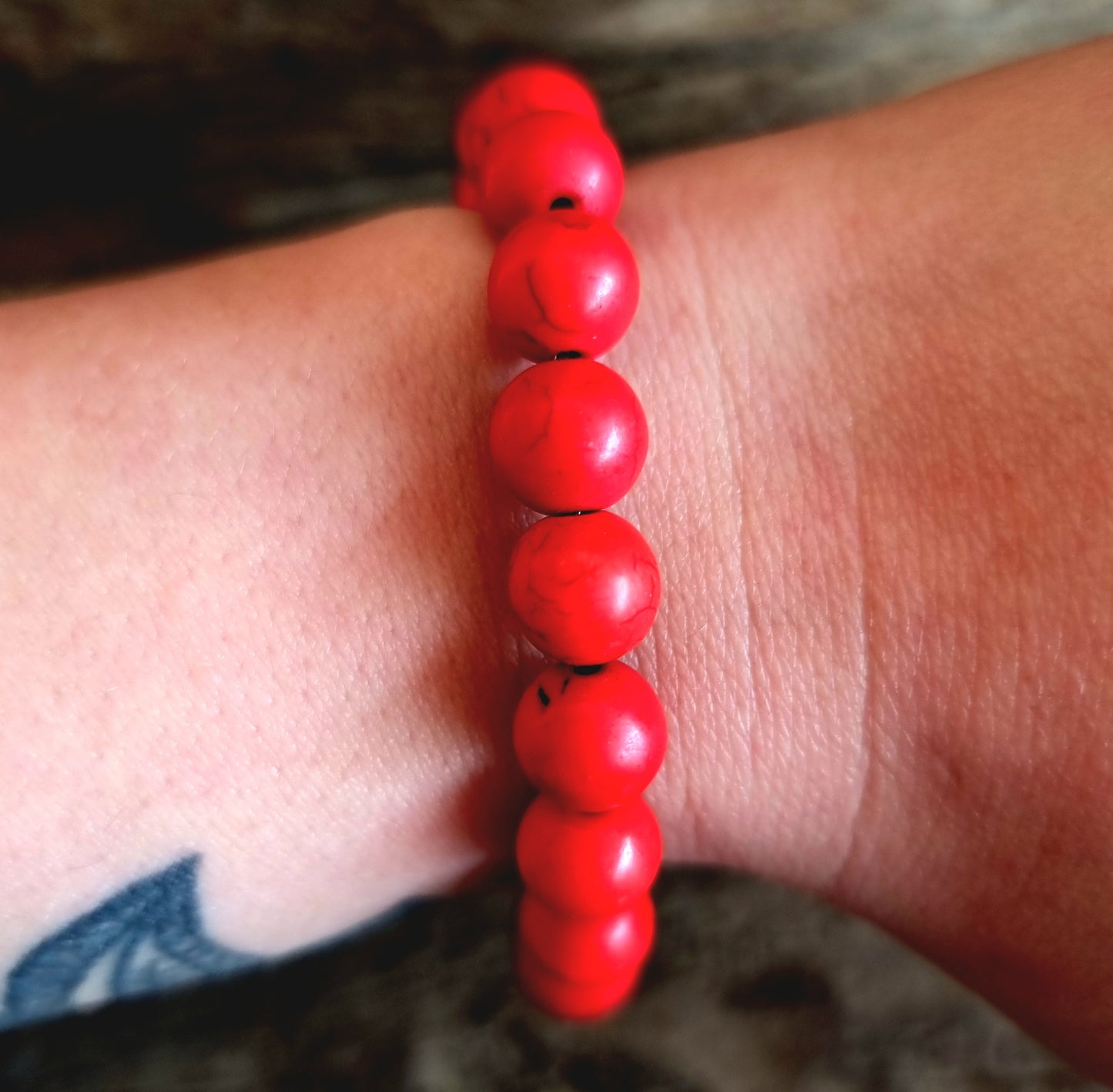 RED HOWLITE ENERGY BRACELET 10 mm - ENLIGHTENMENT