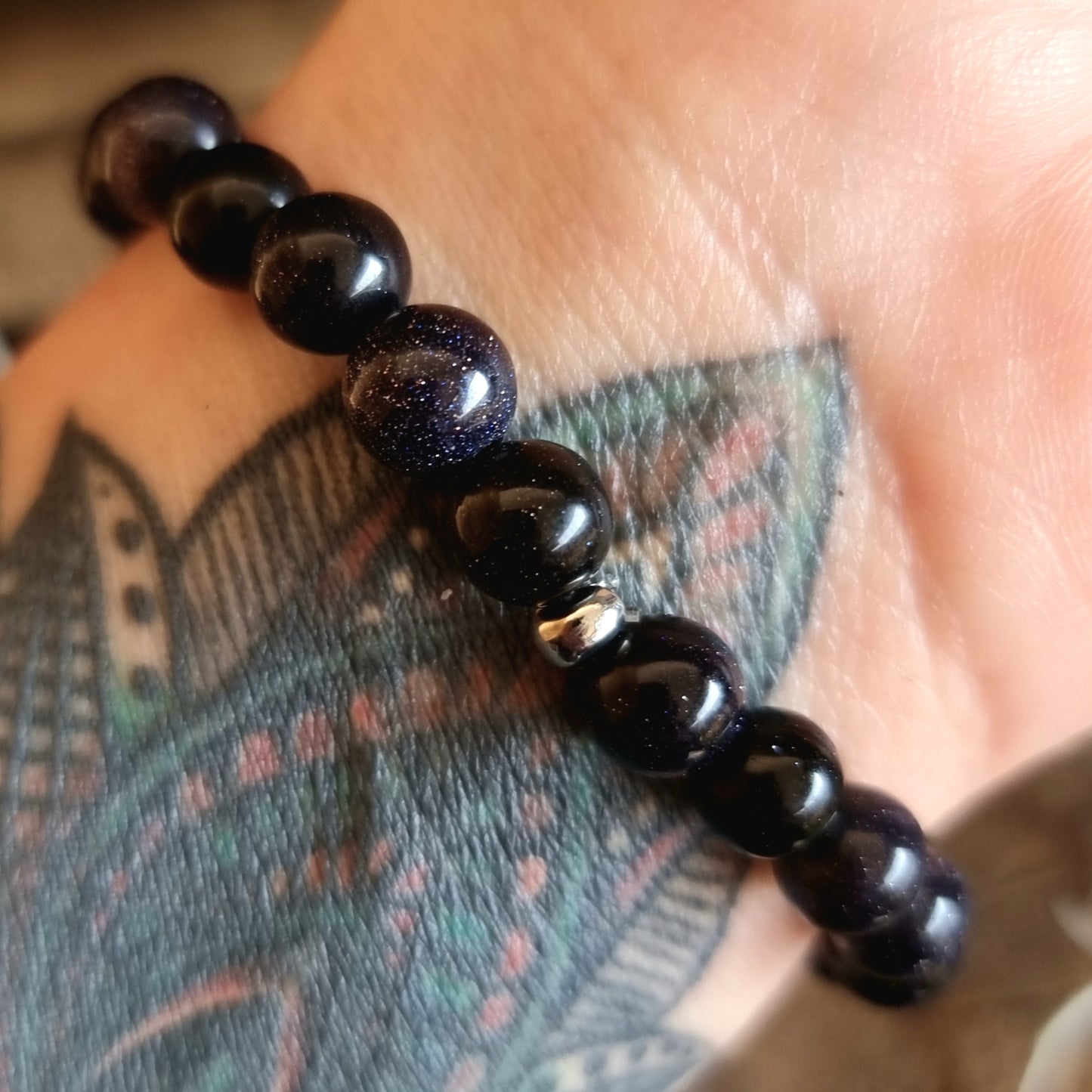 BLUE SANDSTONE ENERGY BRACELET 8 mm - AMBITION