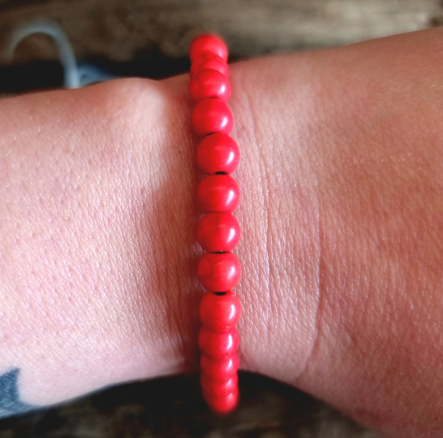 RED HOWLITE ENERGY BRACELET 6 mm - ENLIGHTENMENT