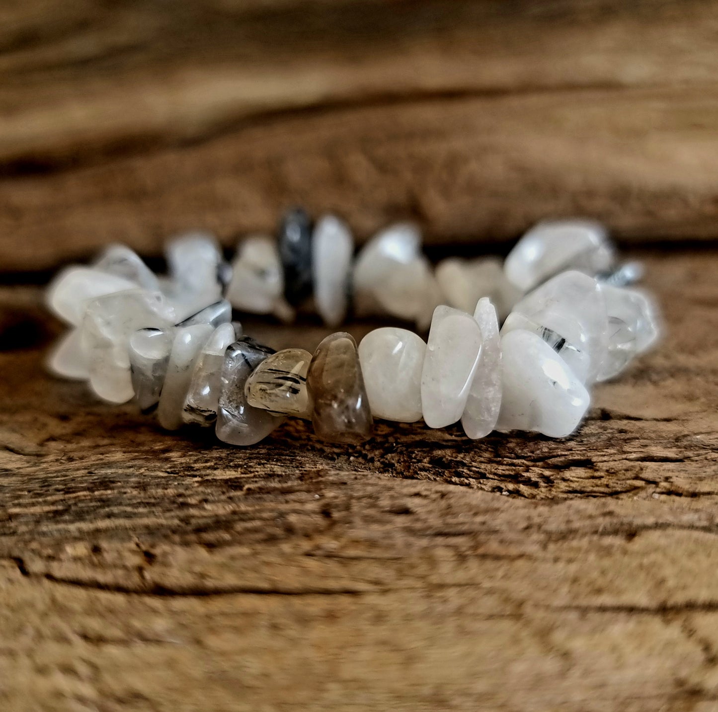 RUTILATED QUARTZ CHIPPED BRACELET - INTUITION