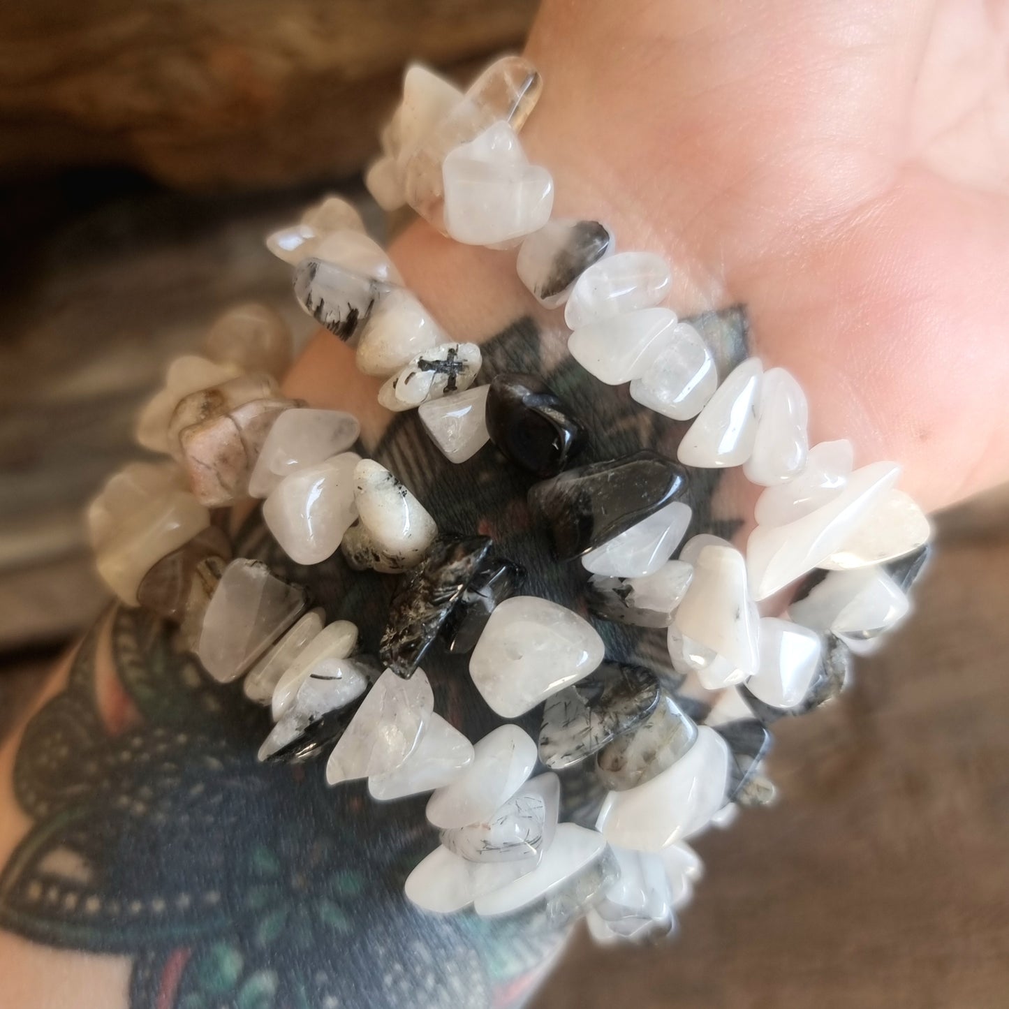 RUTILATED QUARTZ CHIPPED BRACELET - INTUITION