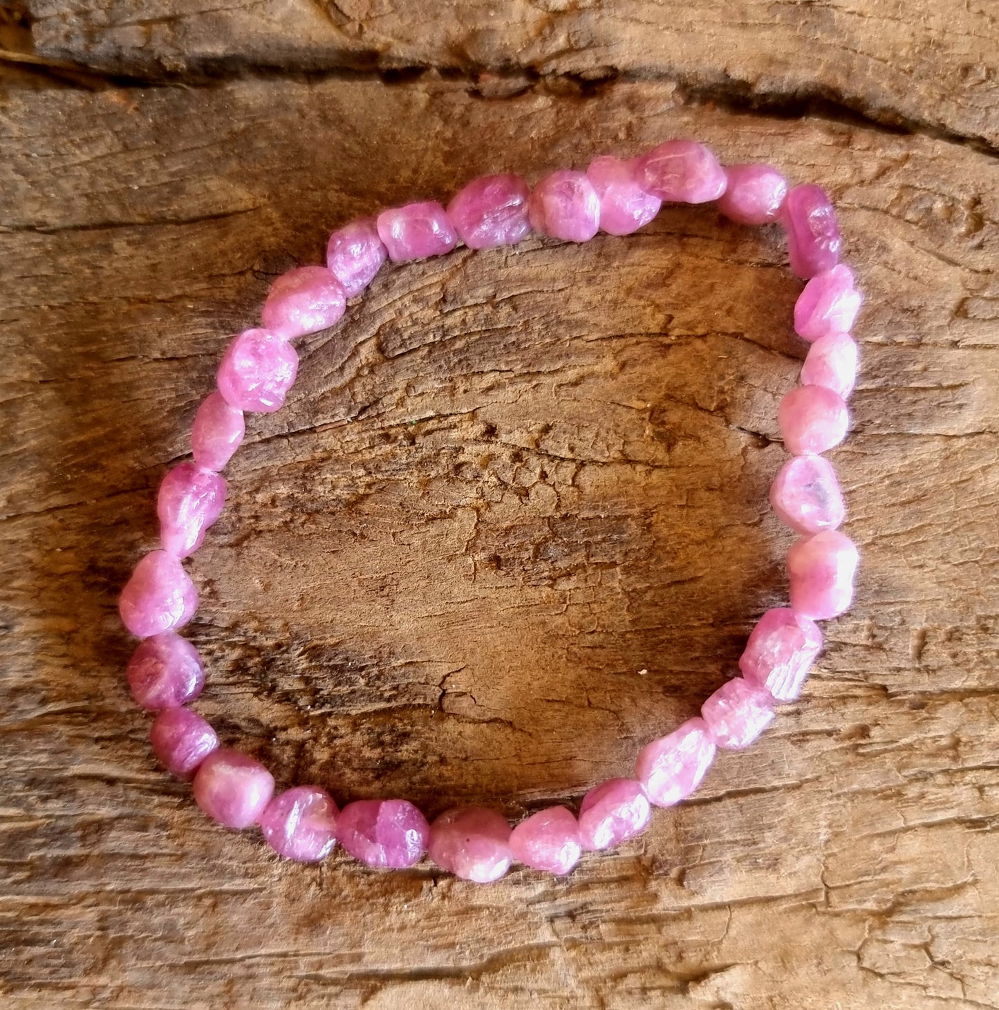 PINK TOURMALINE NUGGET BRACELET - LOVE