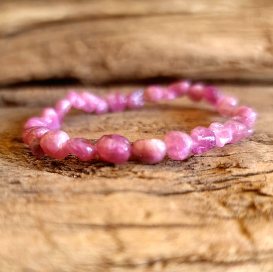 PINK TOURMALINE NUGGET BRACELET - LOVE