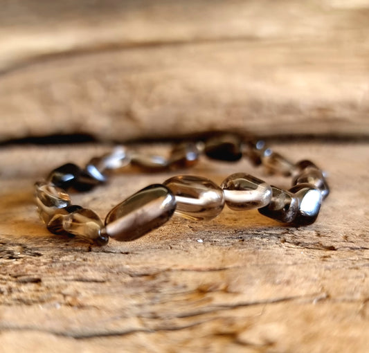 SMOKY QUARTZ NUGGET BRACELET - GROUNDING & PROTECTION