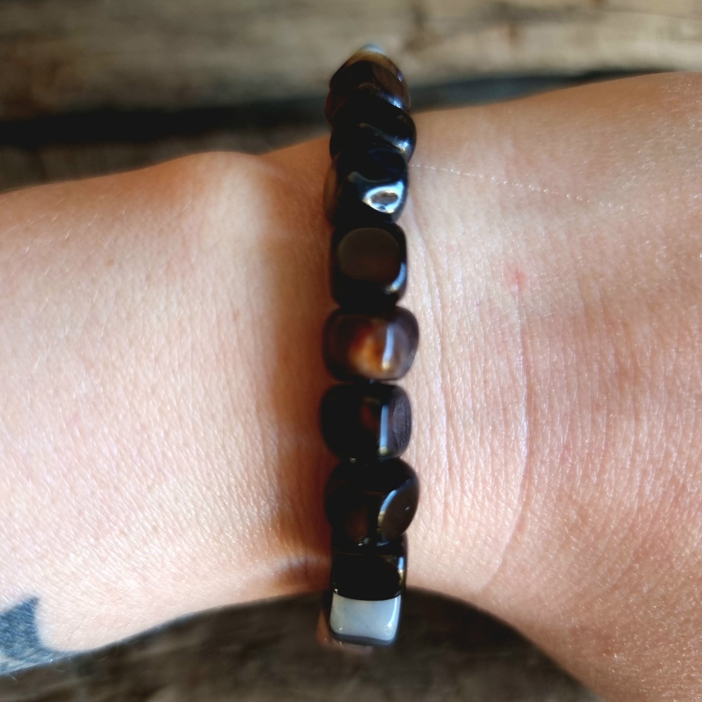 BROWN AGATE NUGGET BRACELET - COMFORTING STONE