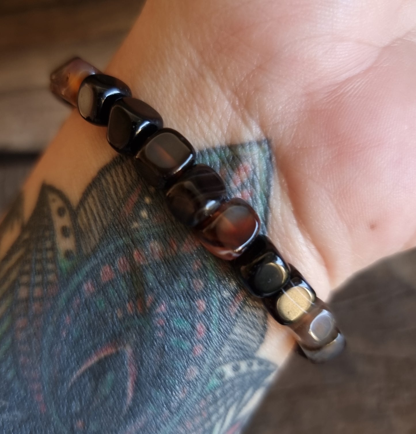 BROWN AGATE NUGGET BRACELET - COMFORTING STONE