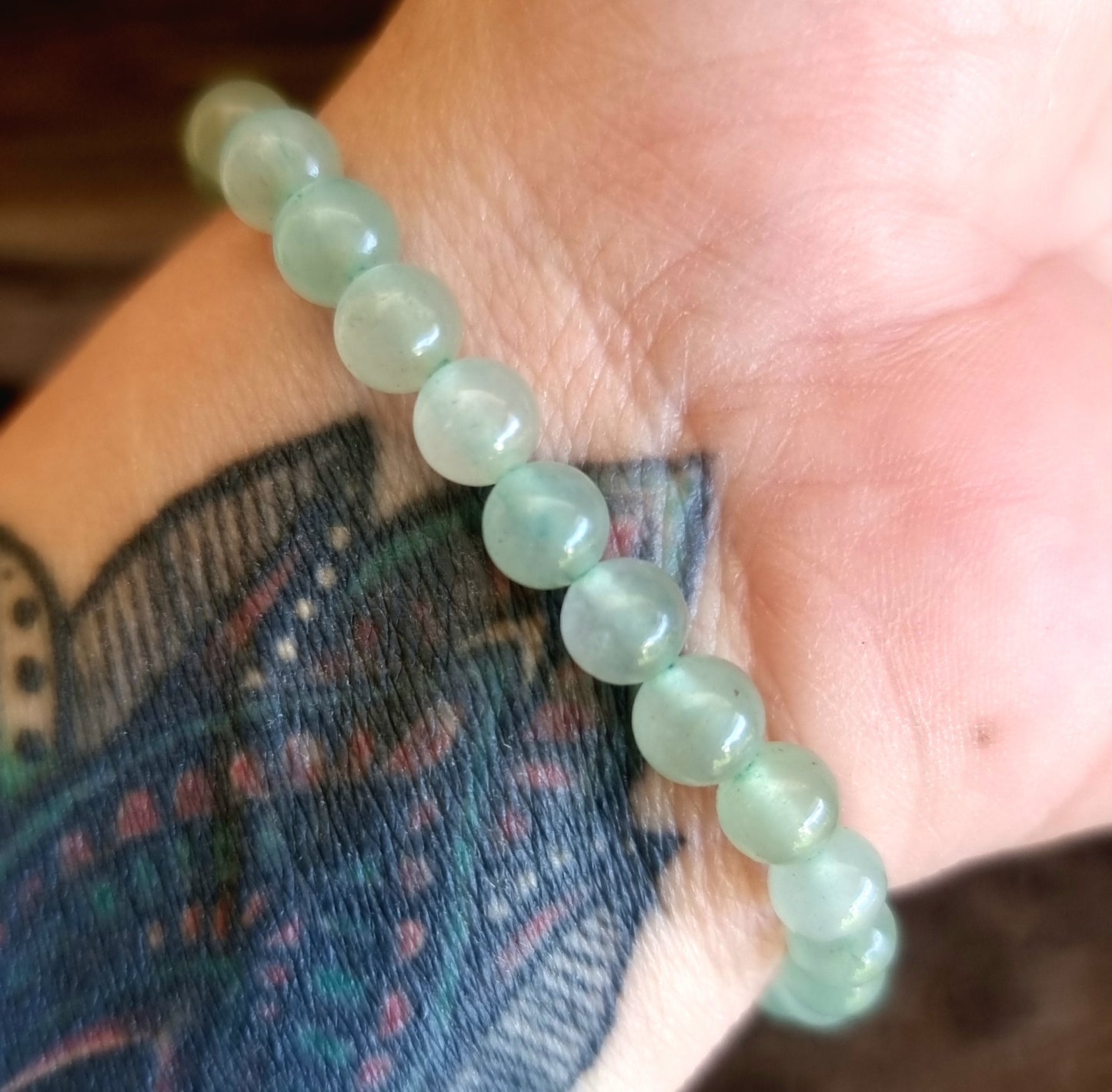 GREEN AVENTURINE ENERGY BRACELET 6 mm - PROSPERITY & LUCK