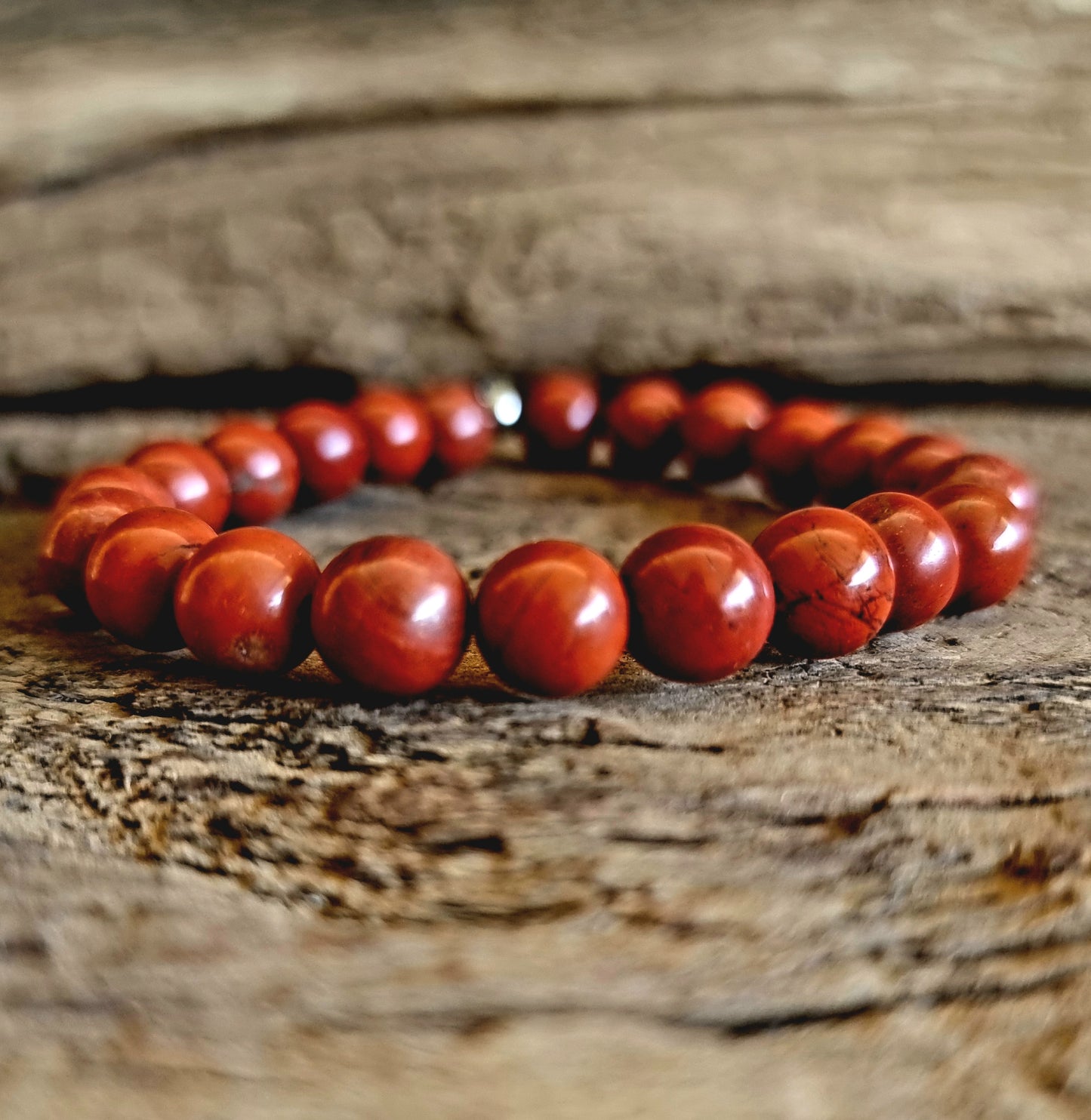 RED JASPER ENERGY BRACELET 8 mm - GROUNDING & PROTECTION