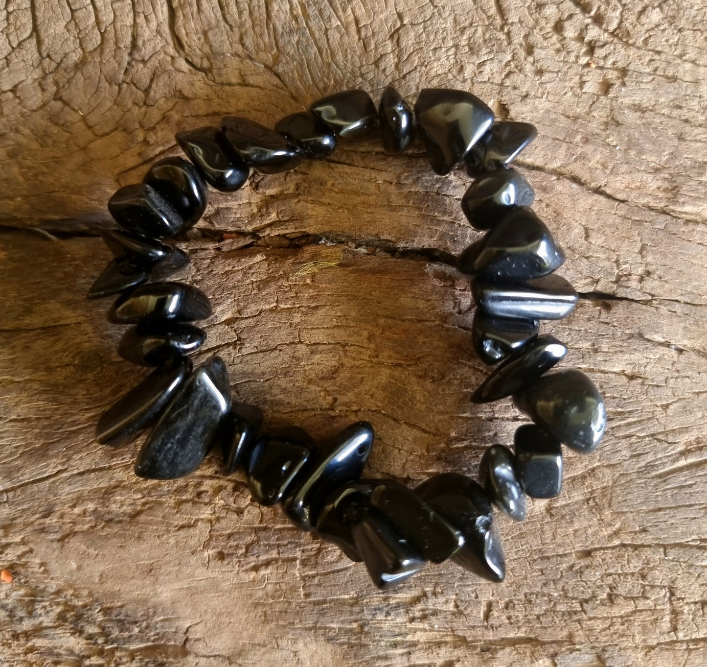 BLACK AGATE CHIPPED BRACELET - PROTECTION