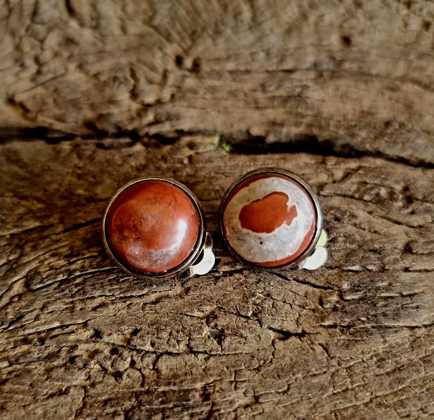RED JASPER CLIP-ON EARRINGS - GROUNDING