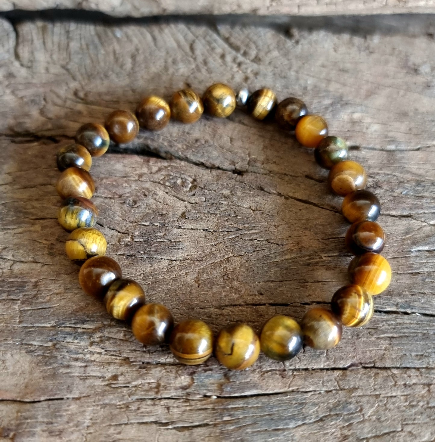 TIGER EYE ENERGY BRACELET 8 mm - PROTECTION & COURAGE