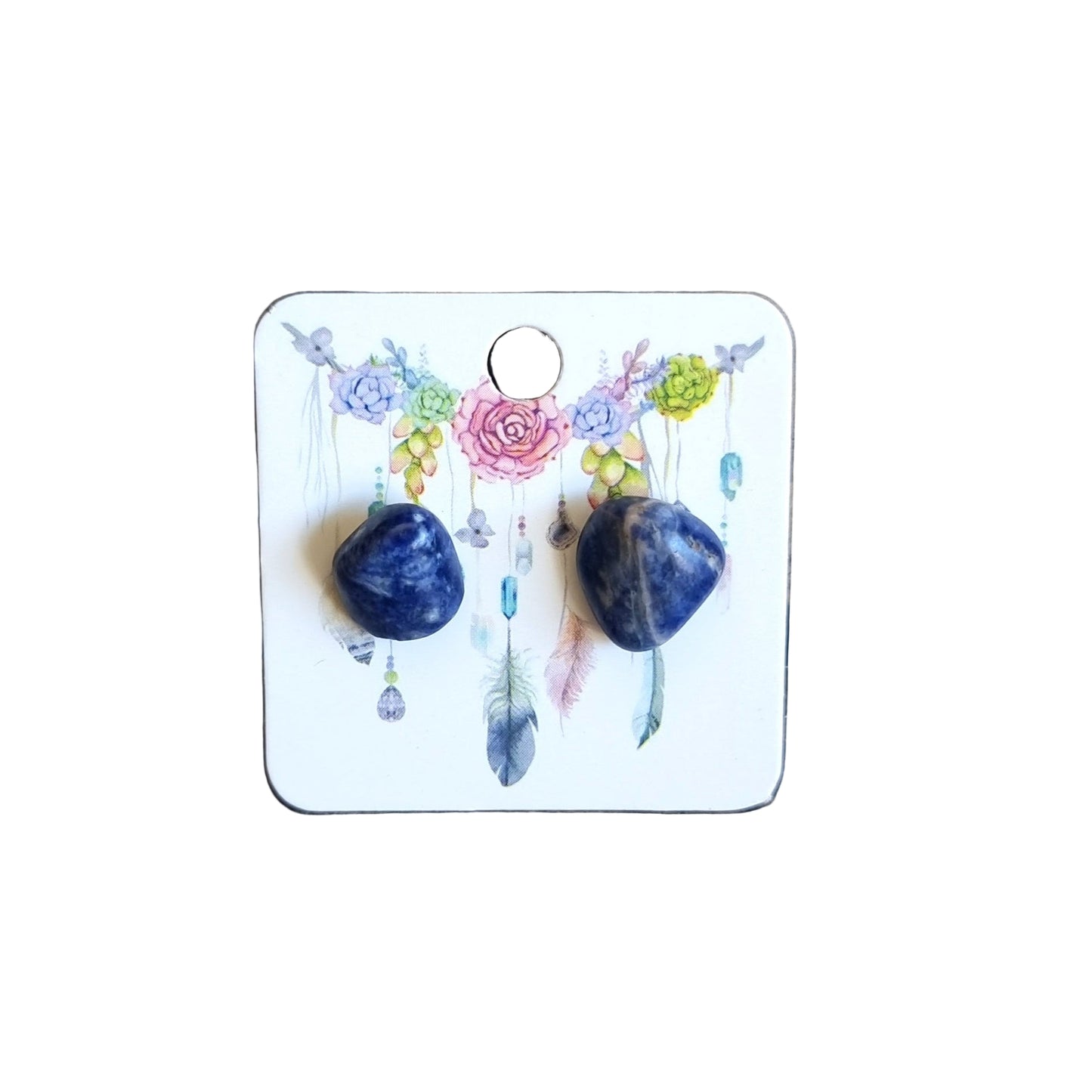 SODALITE STUD EARRINGS - INTUITION