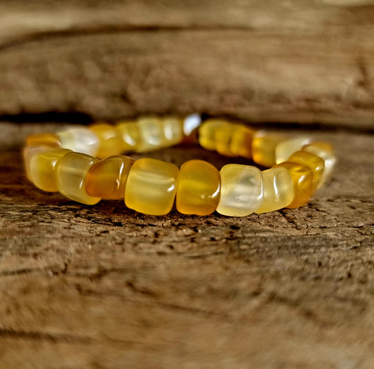 YELLOW AGATE NUGGET BRACELET - PROSPERITY