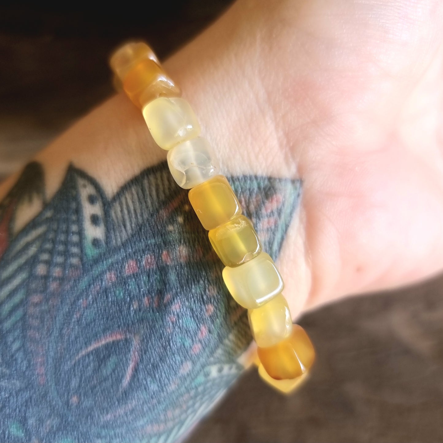 YELLOW AGATE NUGGET BRACELET - PROSPERITY