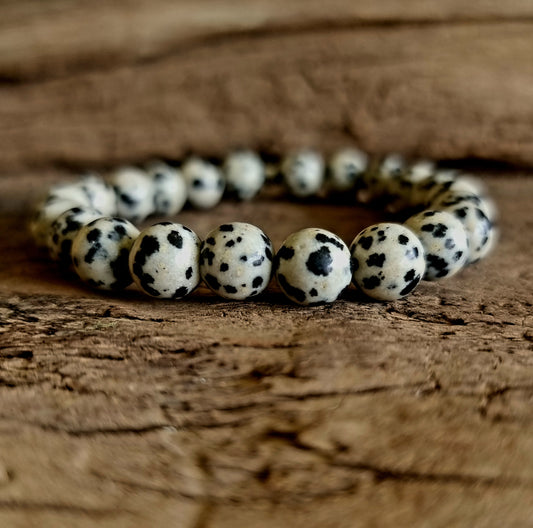 DALMATION JASPER ENERGY BRACELET 8 mm - GROUNDING
