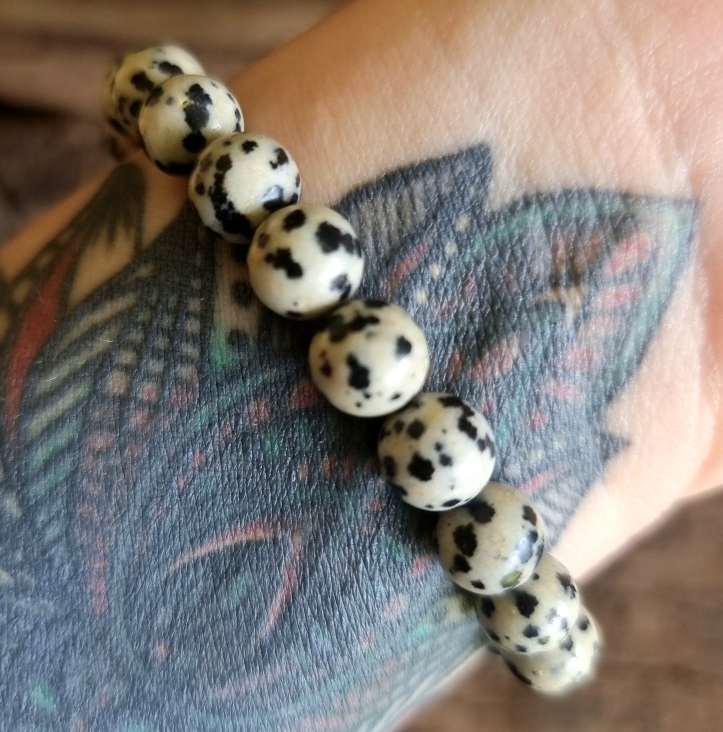 DALMATION JASPER ENERGY BRACELET 8 mm - GROUNDING