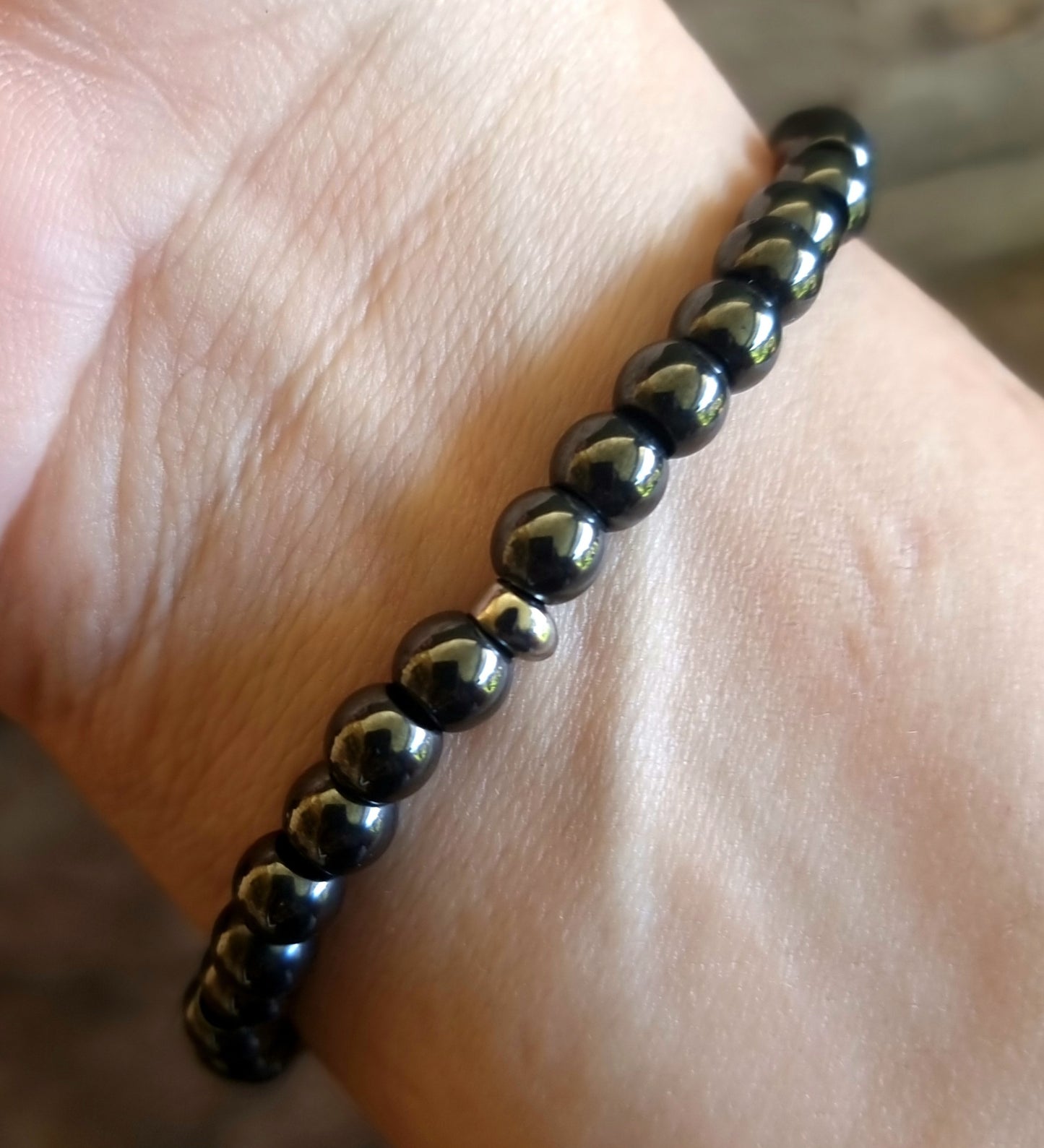 HEMATITE ENERGY BRACELET 6 mm - GROUNDING AND PROTECTION
