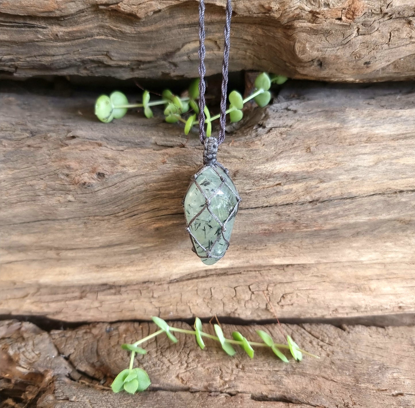 PREHNITE MACRAME NECKLACE - HEAL THE HEALER