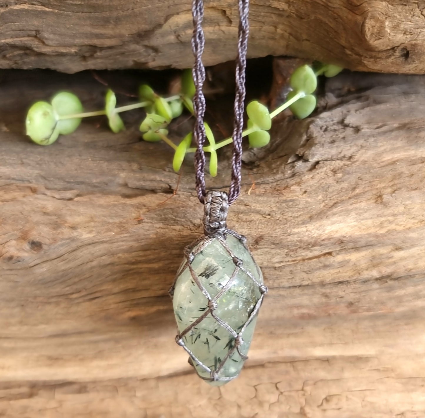 PREHNITE MACRAME NECKLACE - HEAL THE HEALER