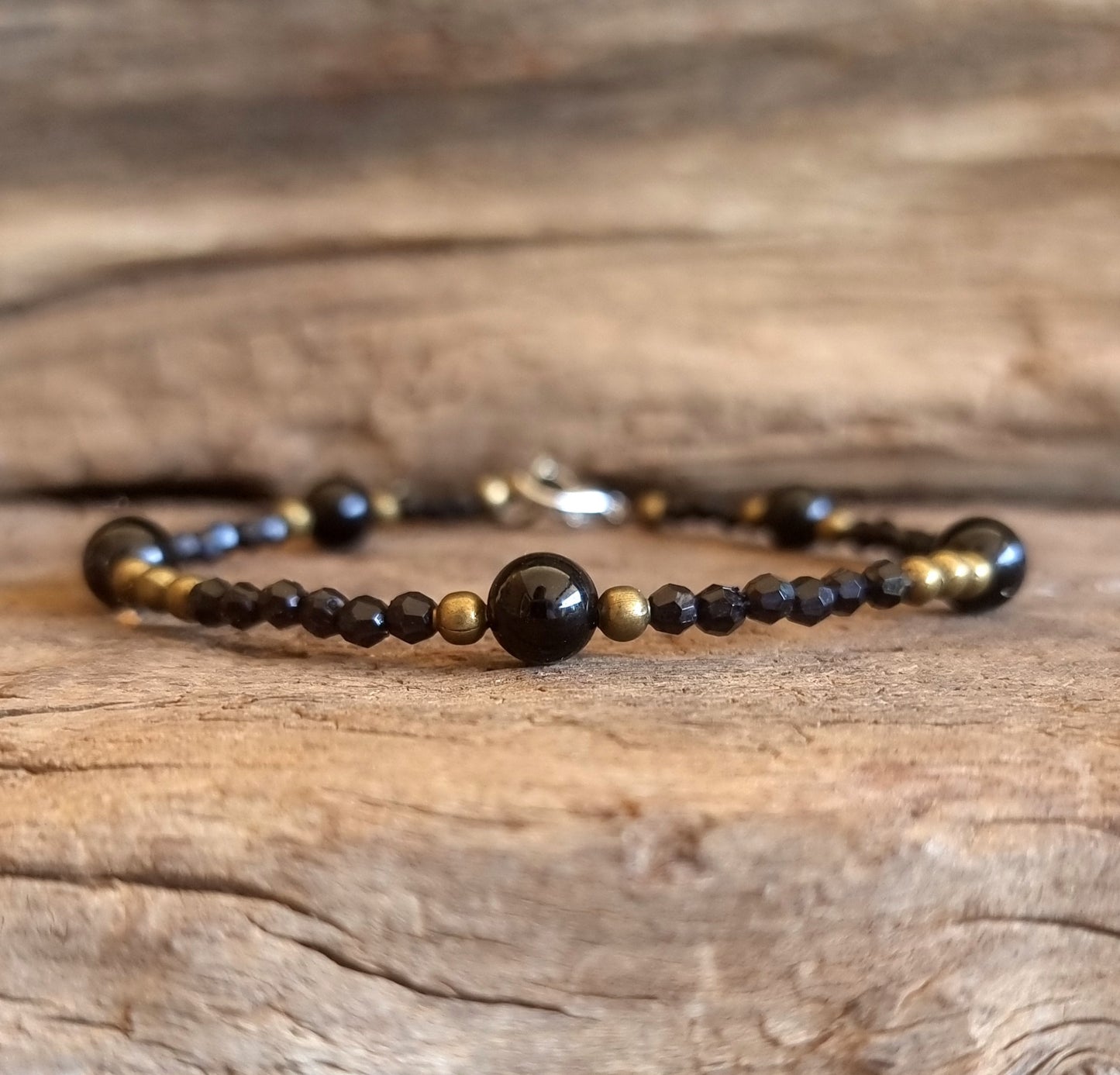 BLACK AGATE ANKLE CHAIN - PROTECTION