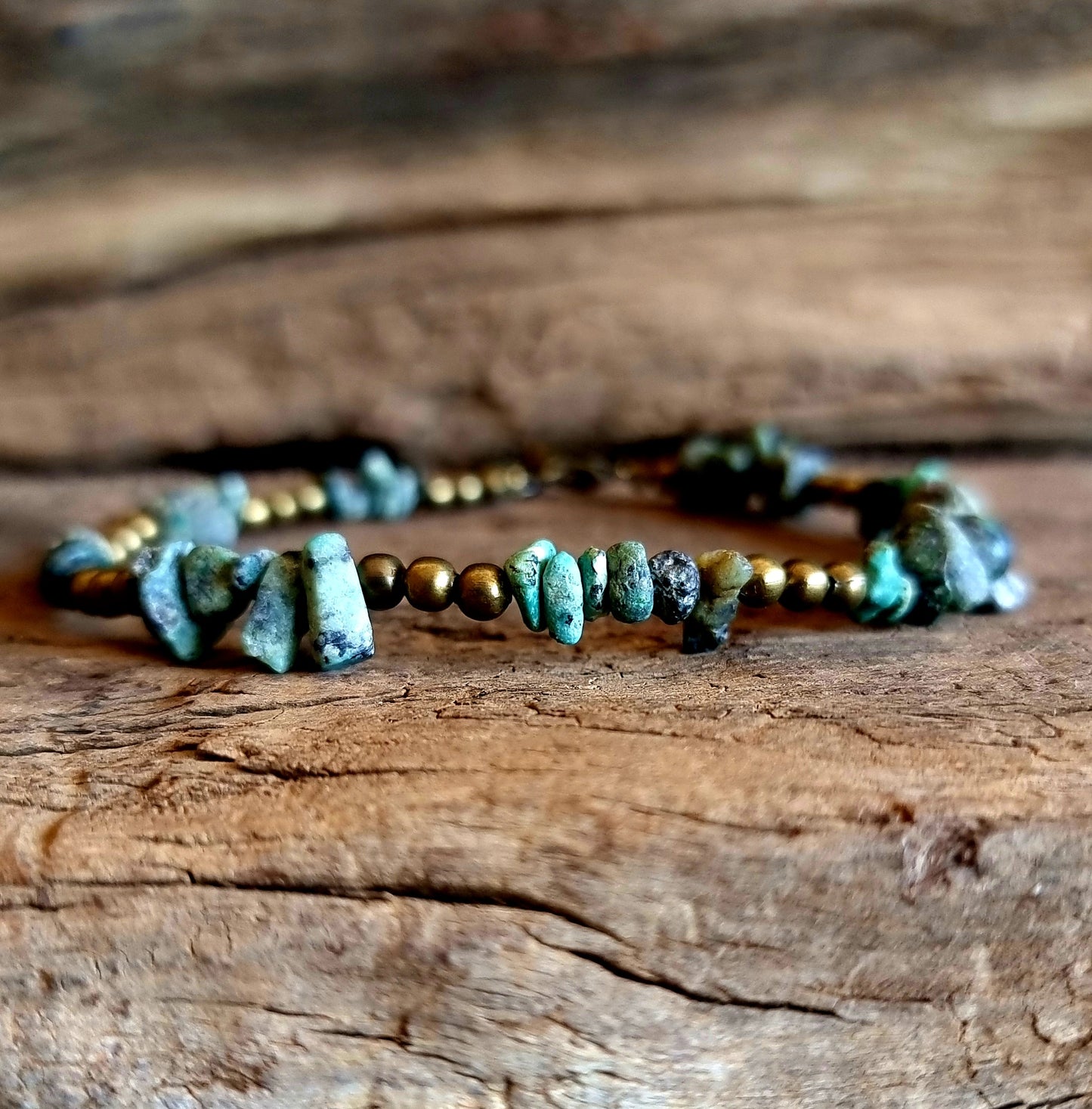 AFRICAN TURQUISE JASPER ANKLE BRACELET - THIRD EYE STONE