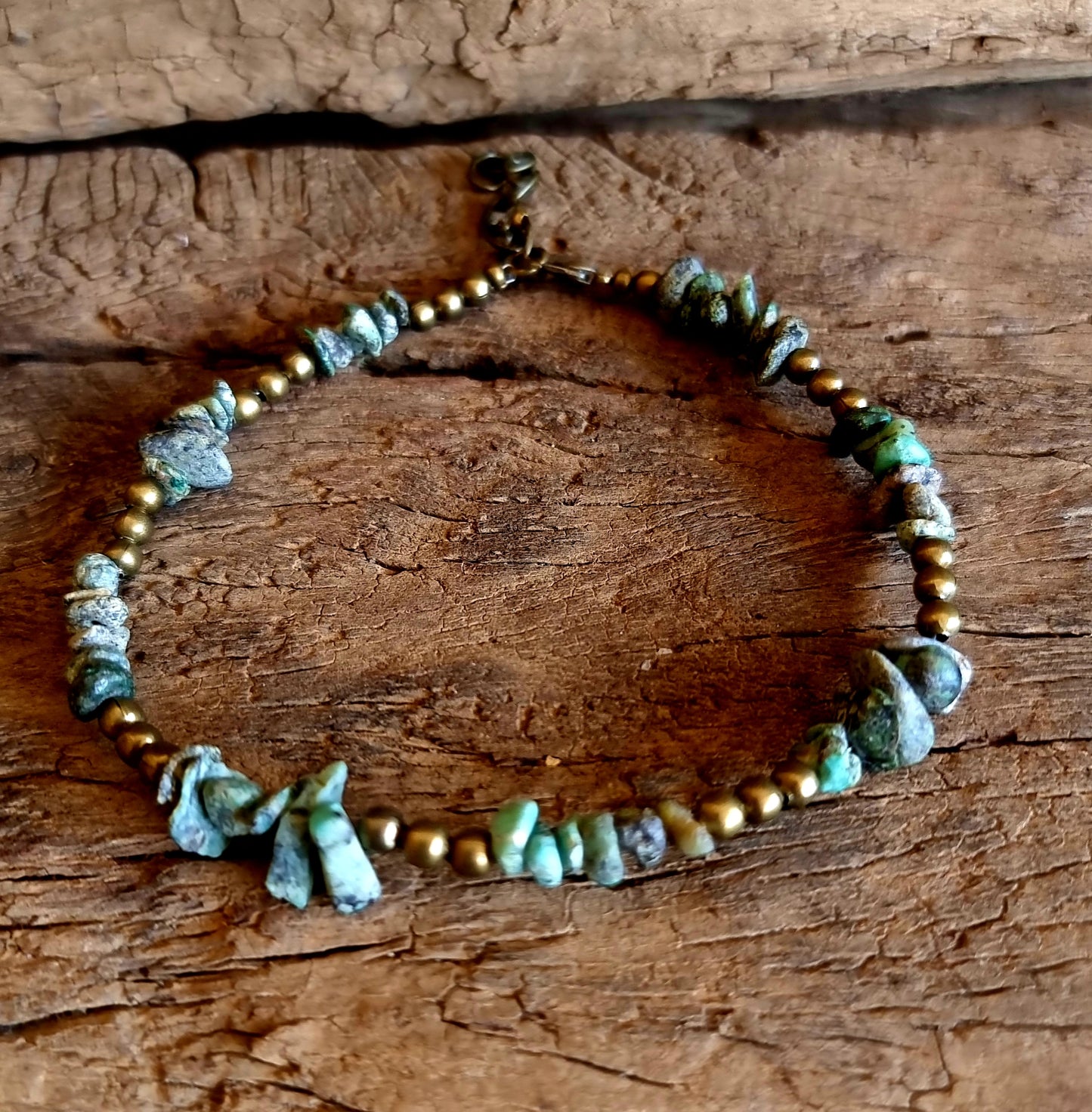 AFRICAN TURQUISE JASPER ANKLE BRACELET - THIRD EYE STONE