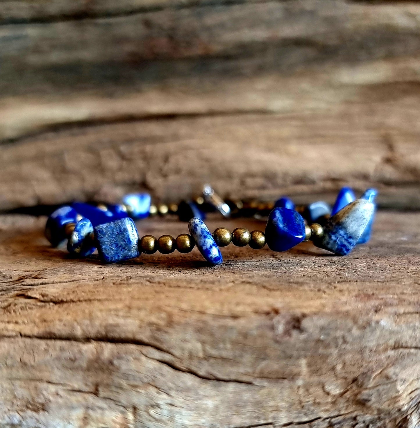 LAPIS LAZULI CHIPPED ANKLE CHAIN - INTUITION & WISDOM