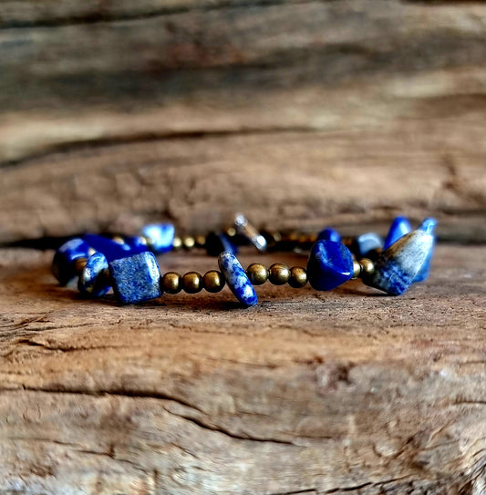 LAPIS LAZULI CHIPPED ANKLE CHAIN - INTUITION & WISDOM
