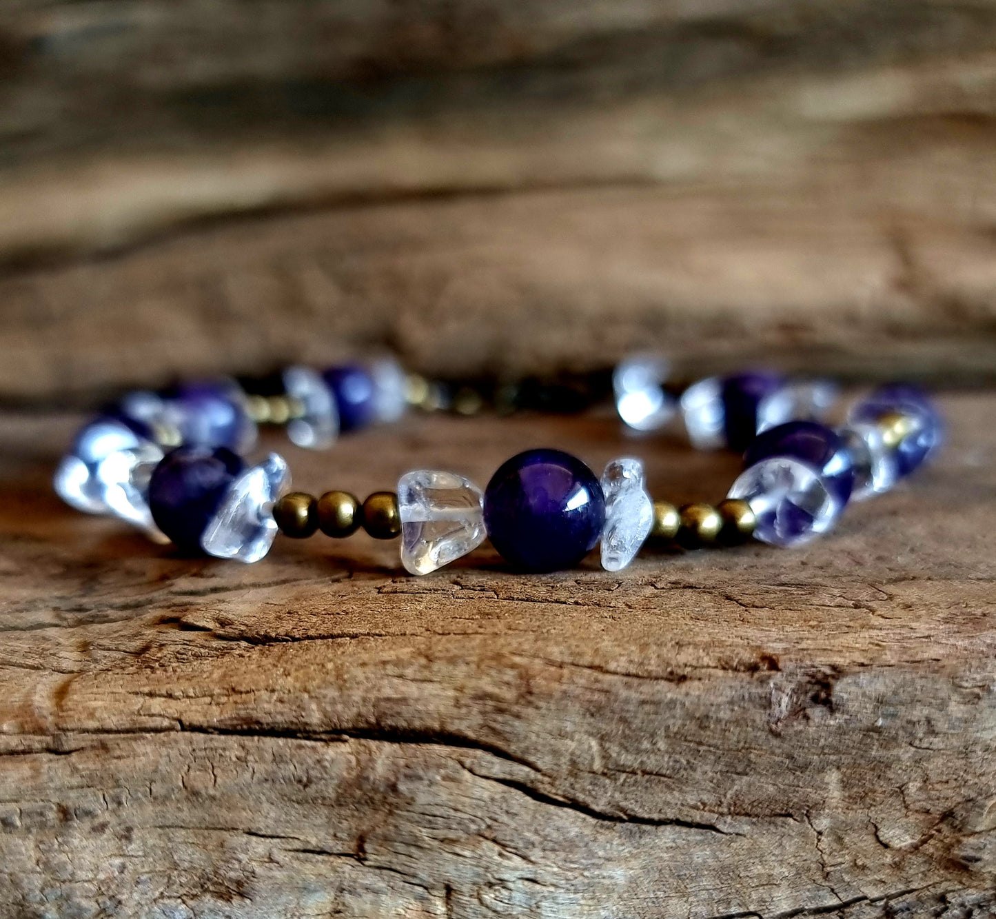 AMETHYST & CLEAR QUARTZ ANKLE CHAIN - PSYCHIC ABILITIES