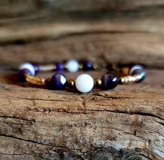 AMETHYST & ROSEQUARTZ  ANKLE CHAIN - PSYCHIC ABILITIES
