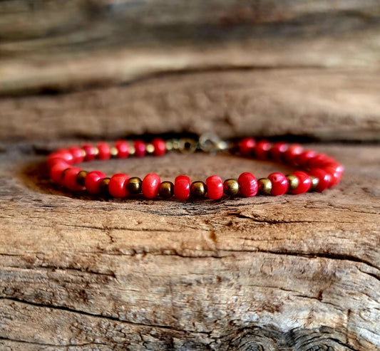 RED CORAL ANKLE CHAIN - VITALITY & GOOD FORTUNE