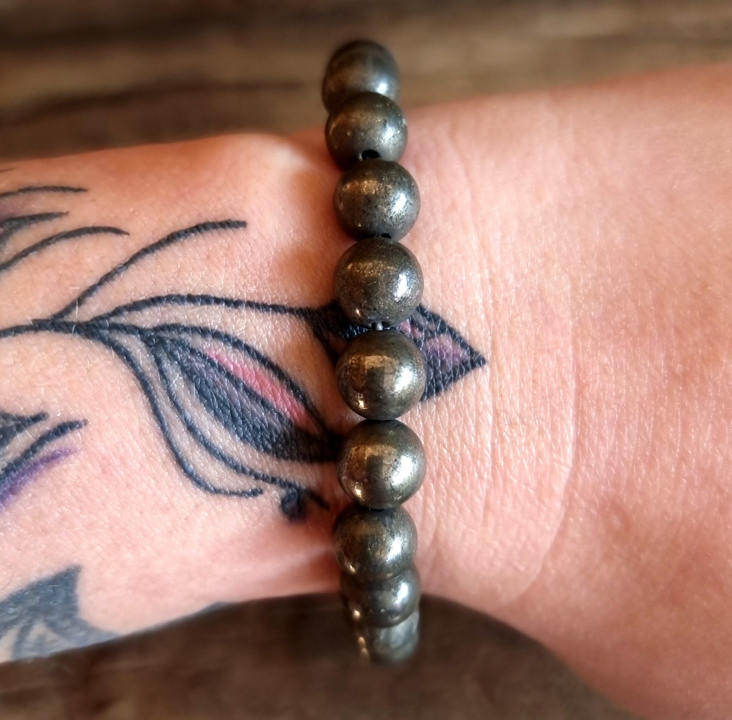 PYRITE ENERGY BRACELET 8 mm - WEALTH & ABUNDANCE
