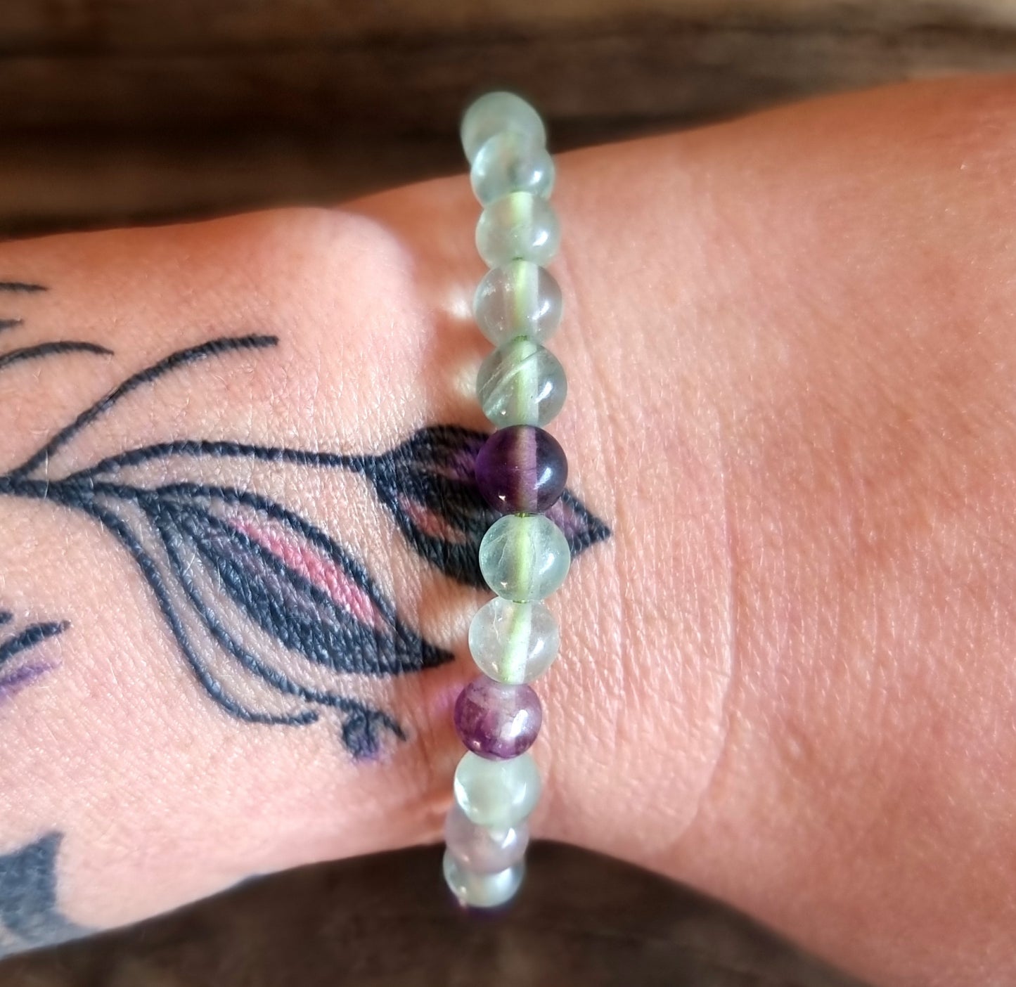 FLUORITE ENERGY BRACELET 6 mm - MENTAL CLARITY