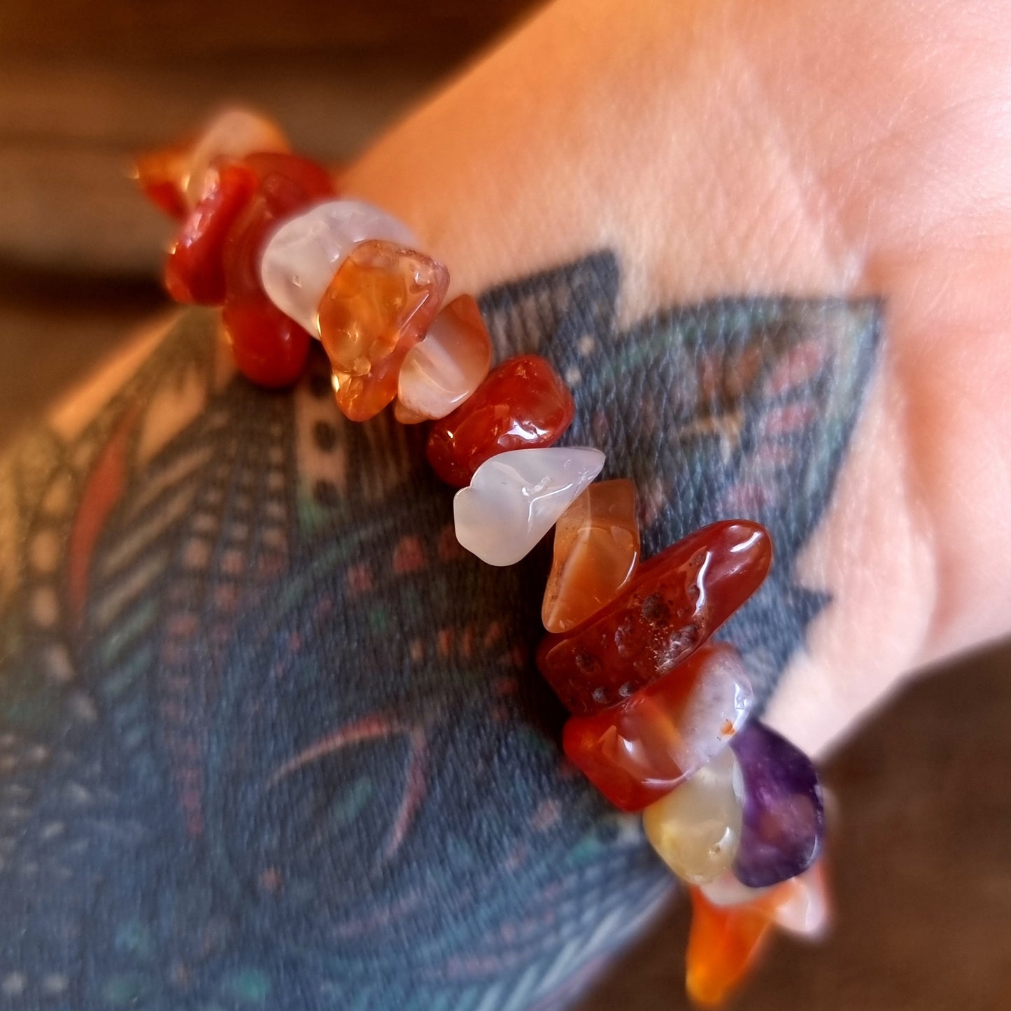 FIRE AGATE CHIPPED BRACELET - ABUNDANCE